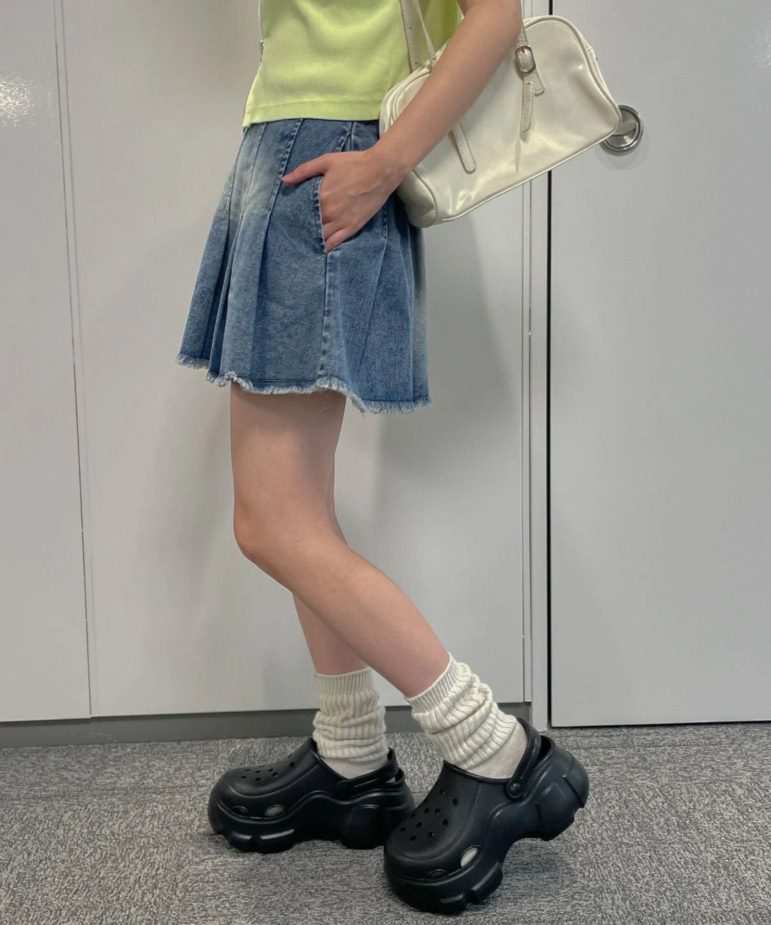 ヴィンテージウォッシュデニムプリーツスカパン - Image 16