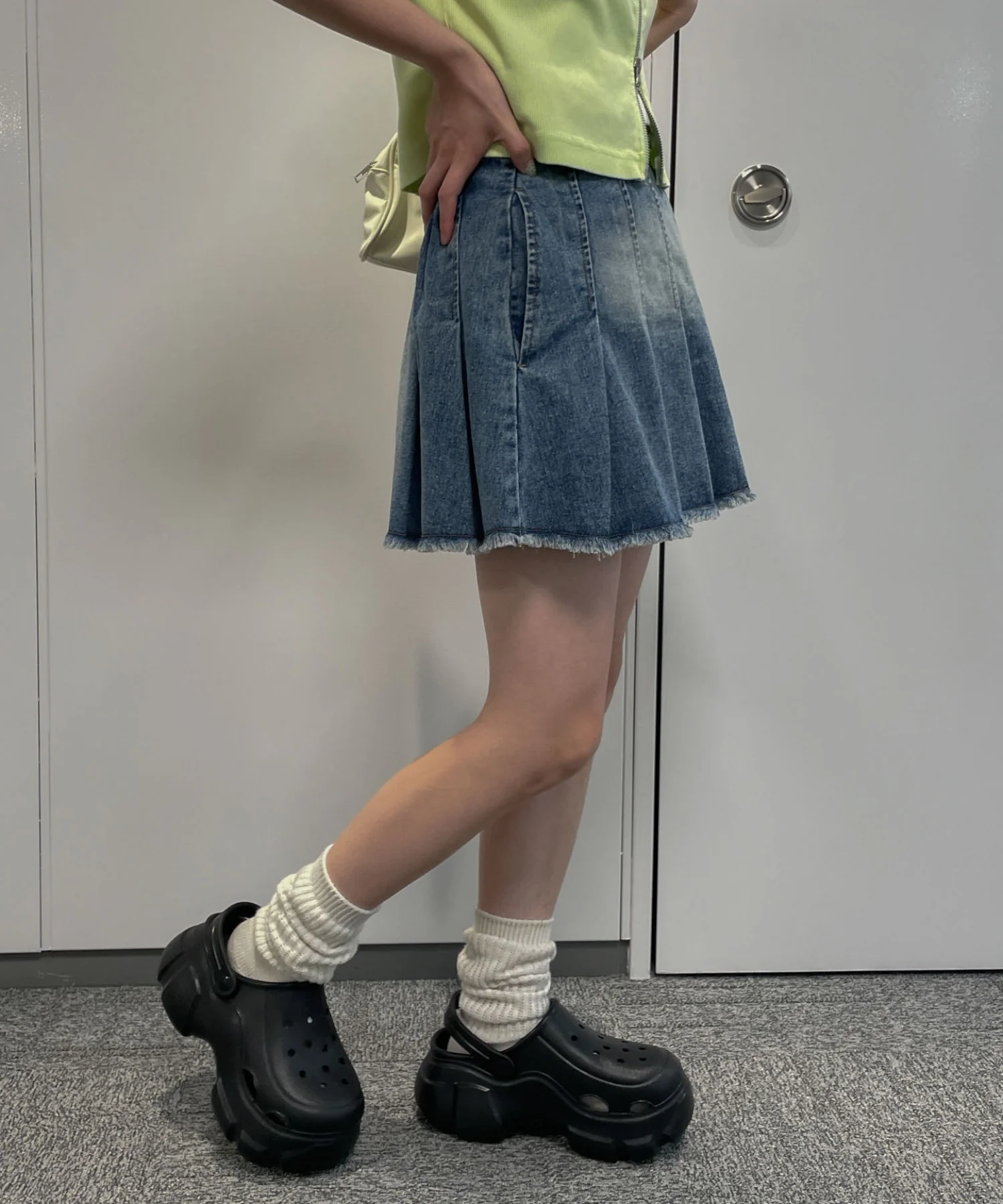 ヴィンテージウォッシュデニムプリーツスカパン - Image 17