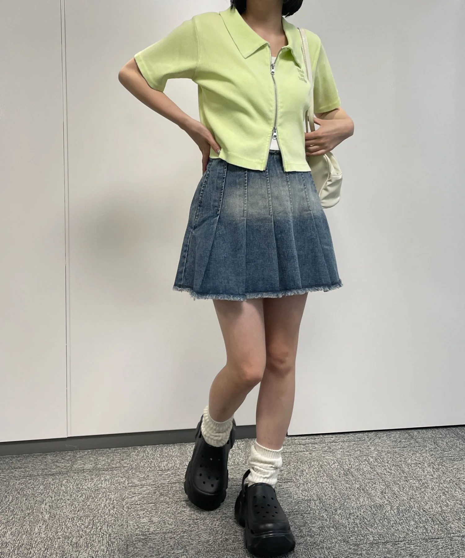 ヴィンテージウォッシュデニムプリーツスカパン - Image 5