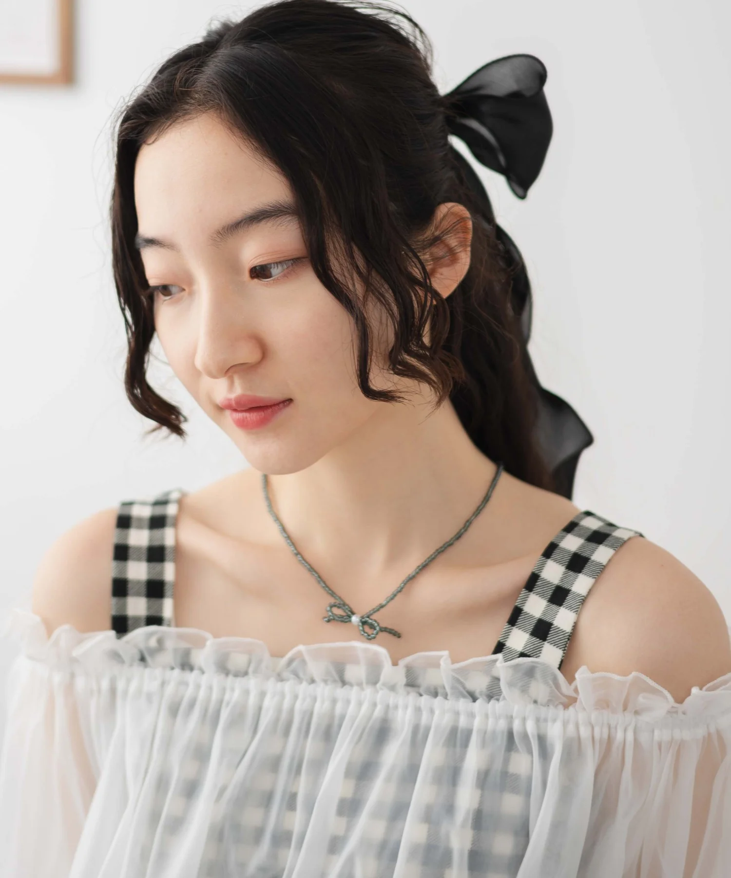 Lカラービーズリボンネックレス - Image 22