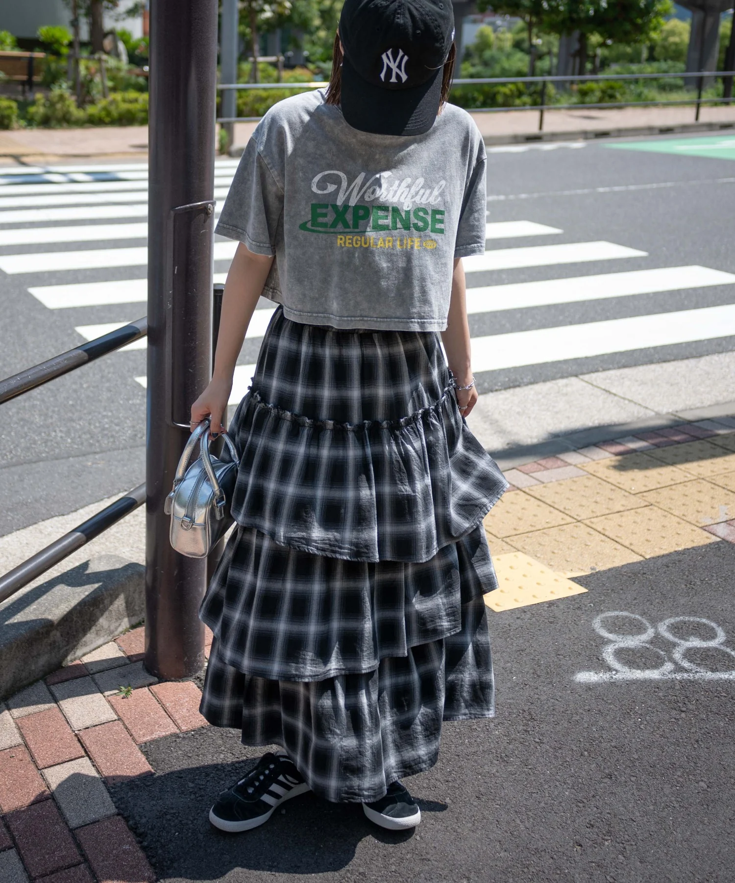 オンブレチェックティアードロングスカート - Image 8