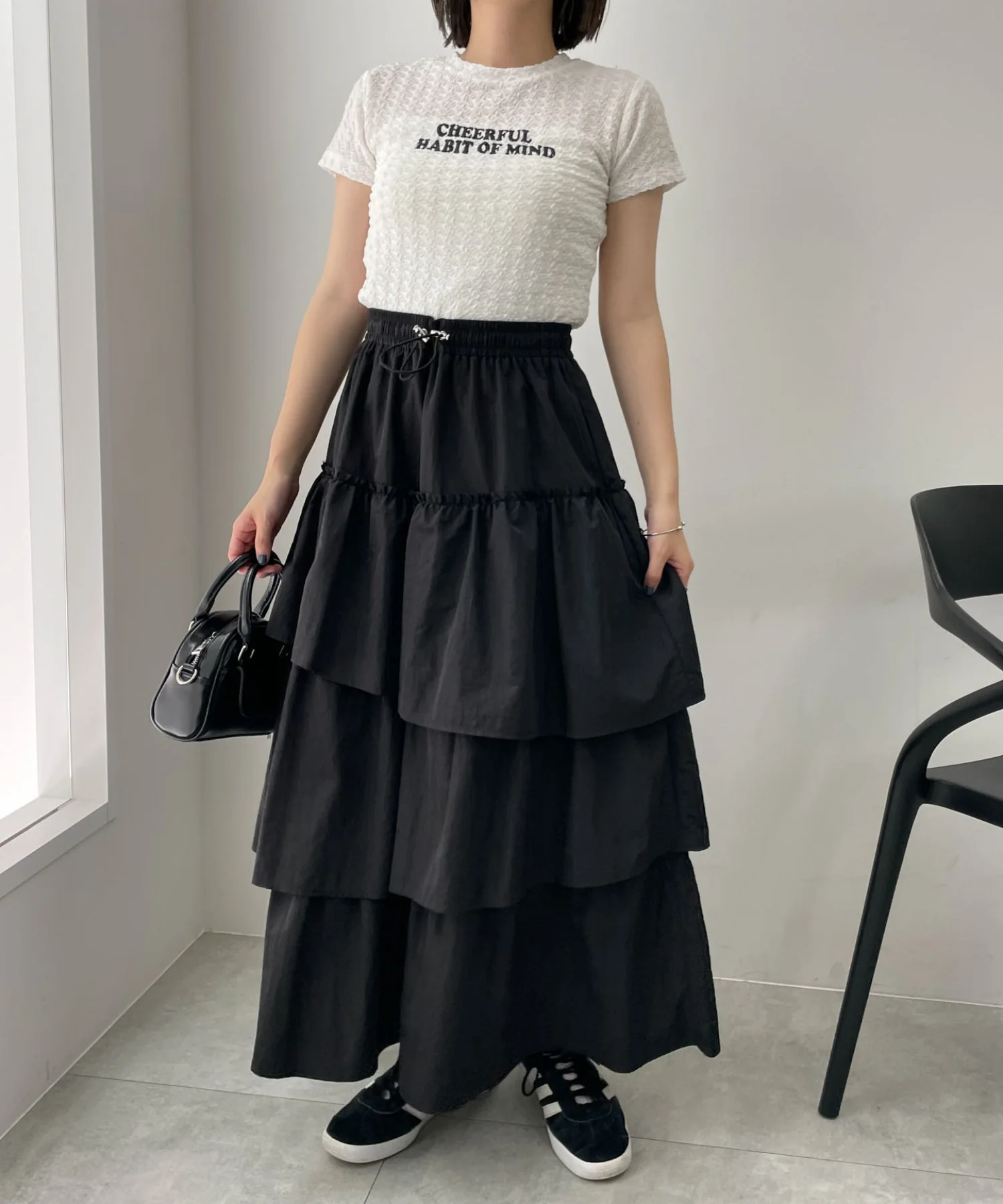 ナイロンティアードロングスカート - Image 2