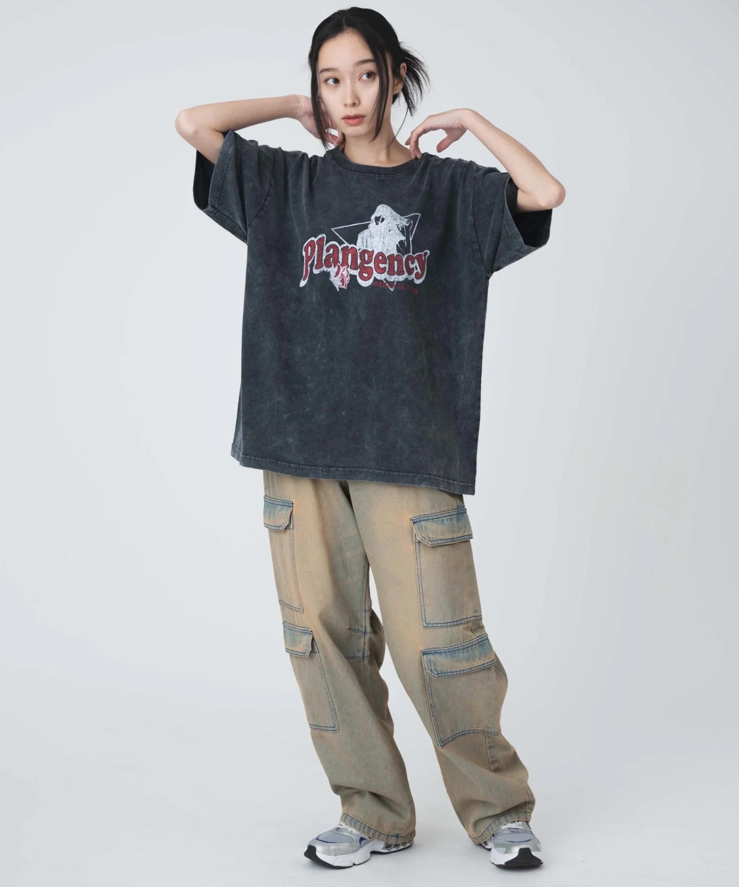 ヴィンテージウォッシュデニムカーブカーゴパンツ - Image 17