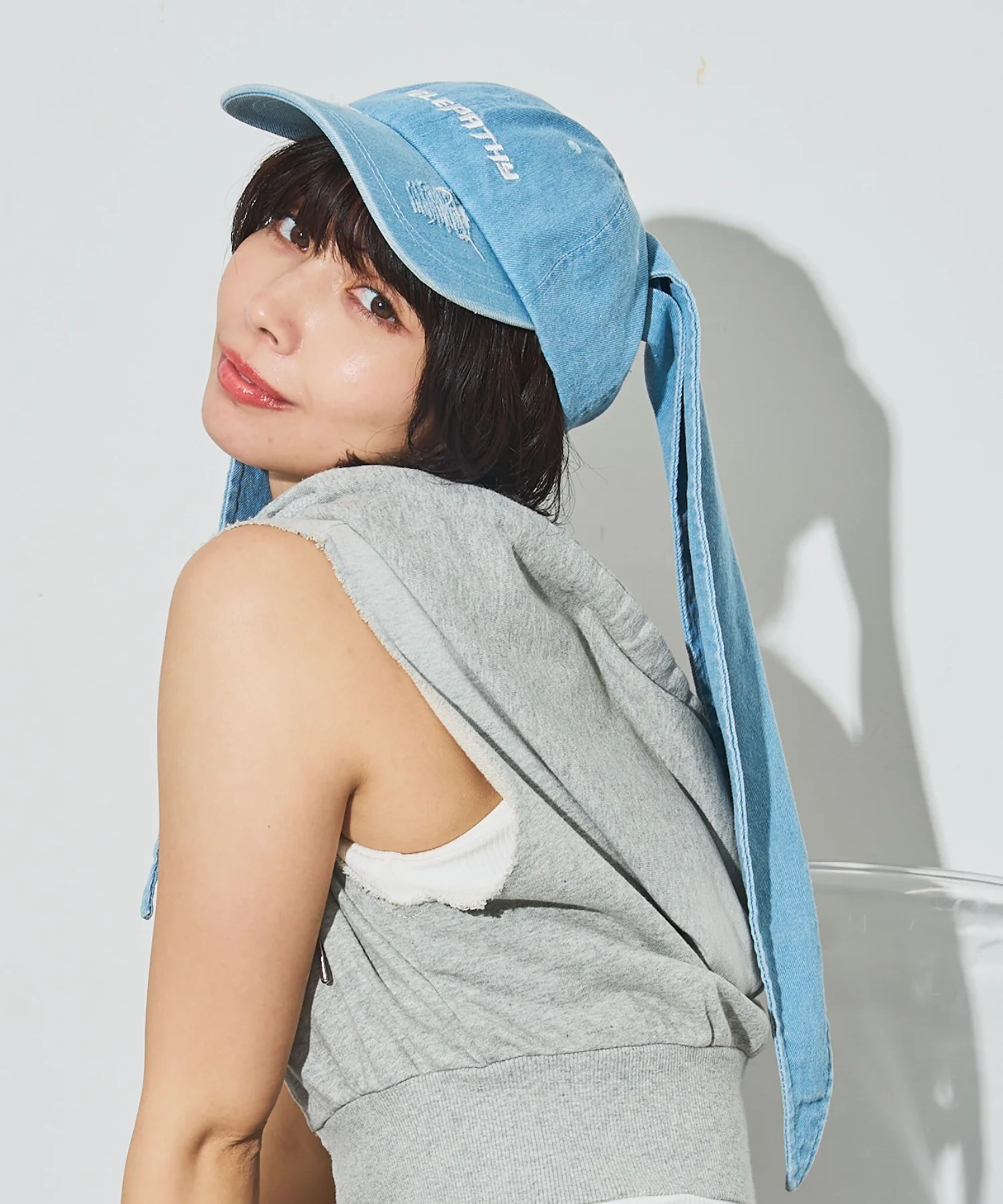 うさ耳デニムキャップ - Image 3