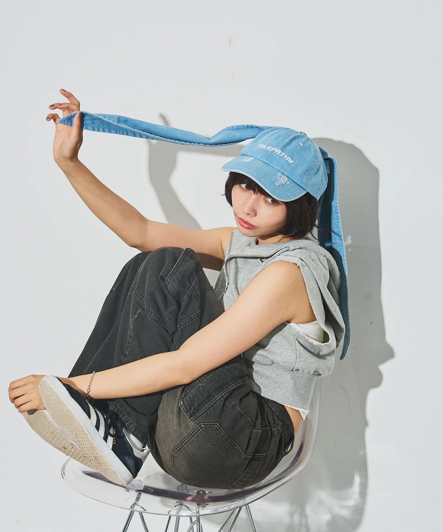 うさ耳デニムキャップ - Image 5