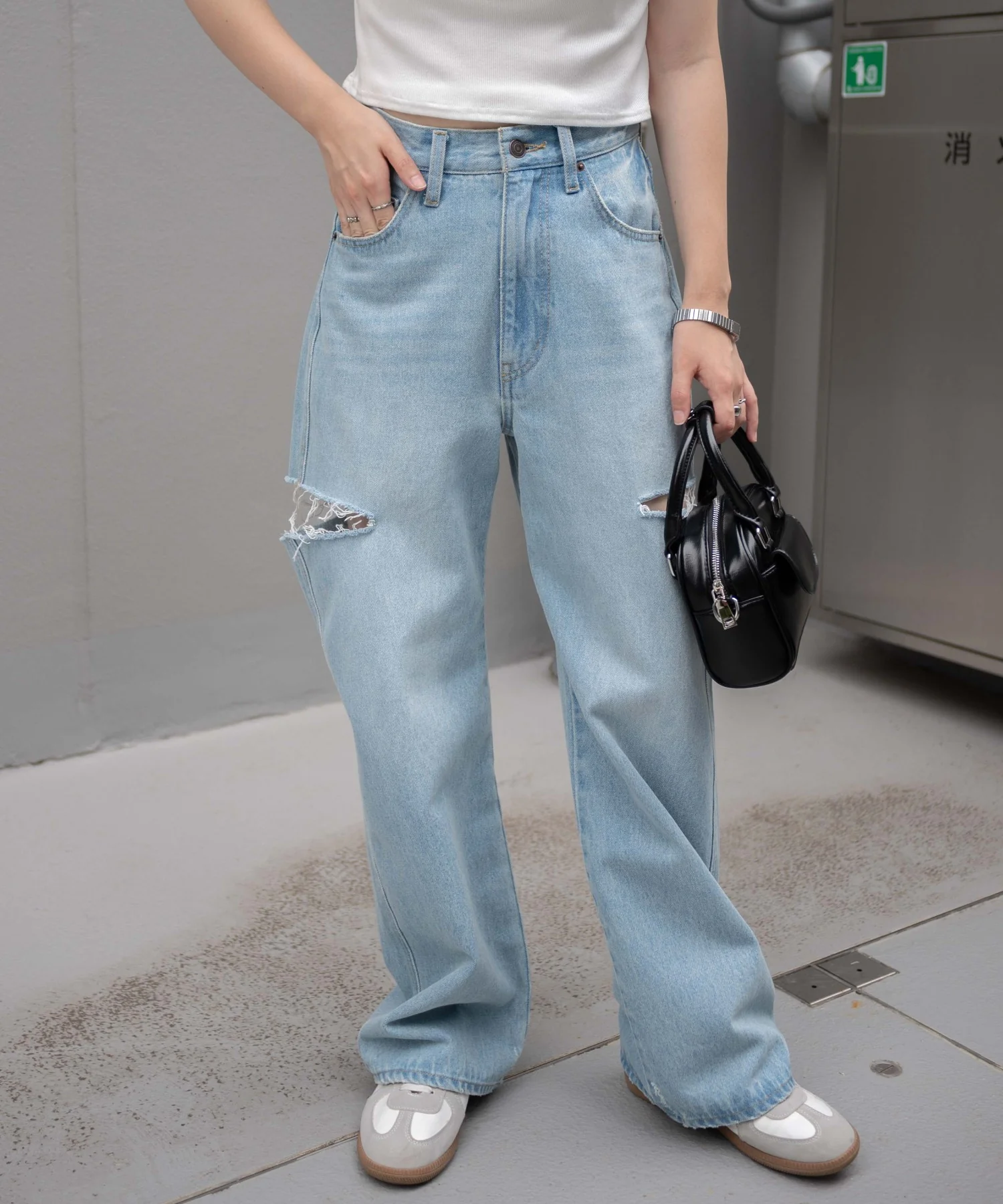 サイドスリットデニムストレートパンツ - Image 12