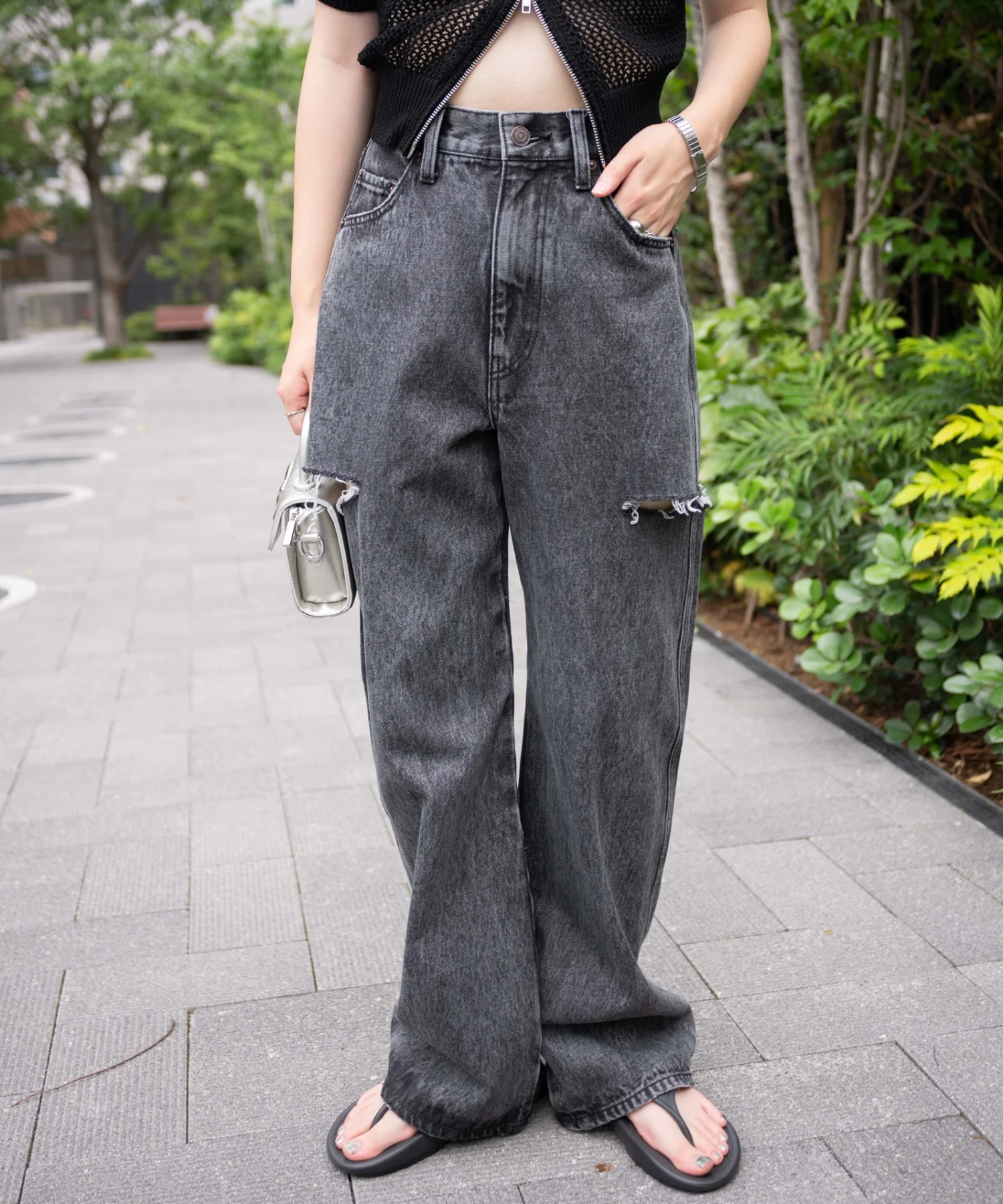 サイドスリットデニムストレートパンツ - Image 14