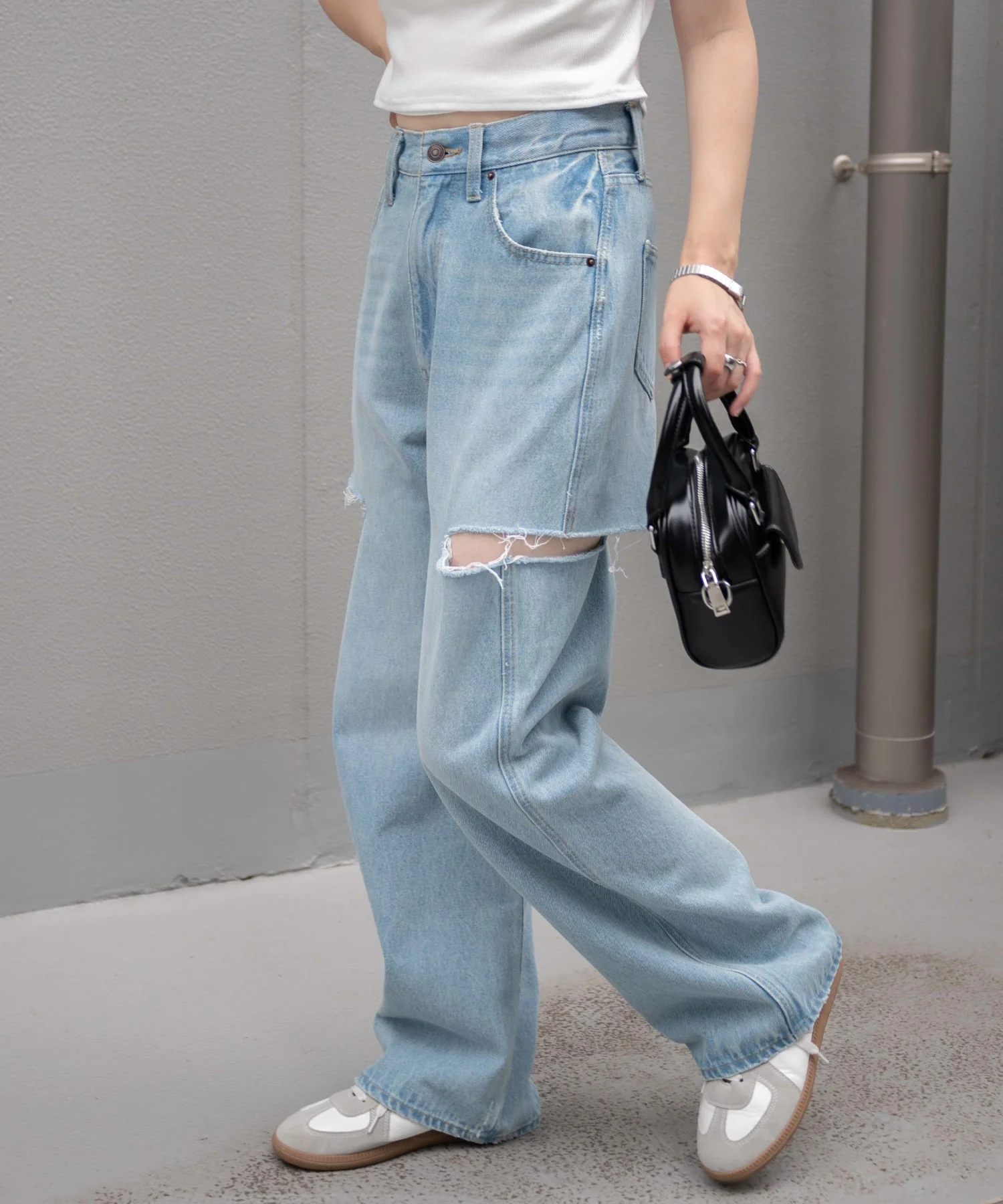 サイドスリットデニムストレートパンツ - Image 8