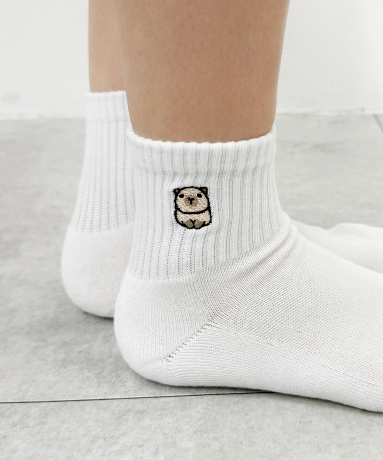 アニマル刺繍アンクル底パイルソックス(23-25cm) - Image 21