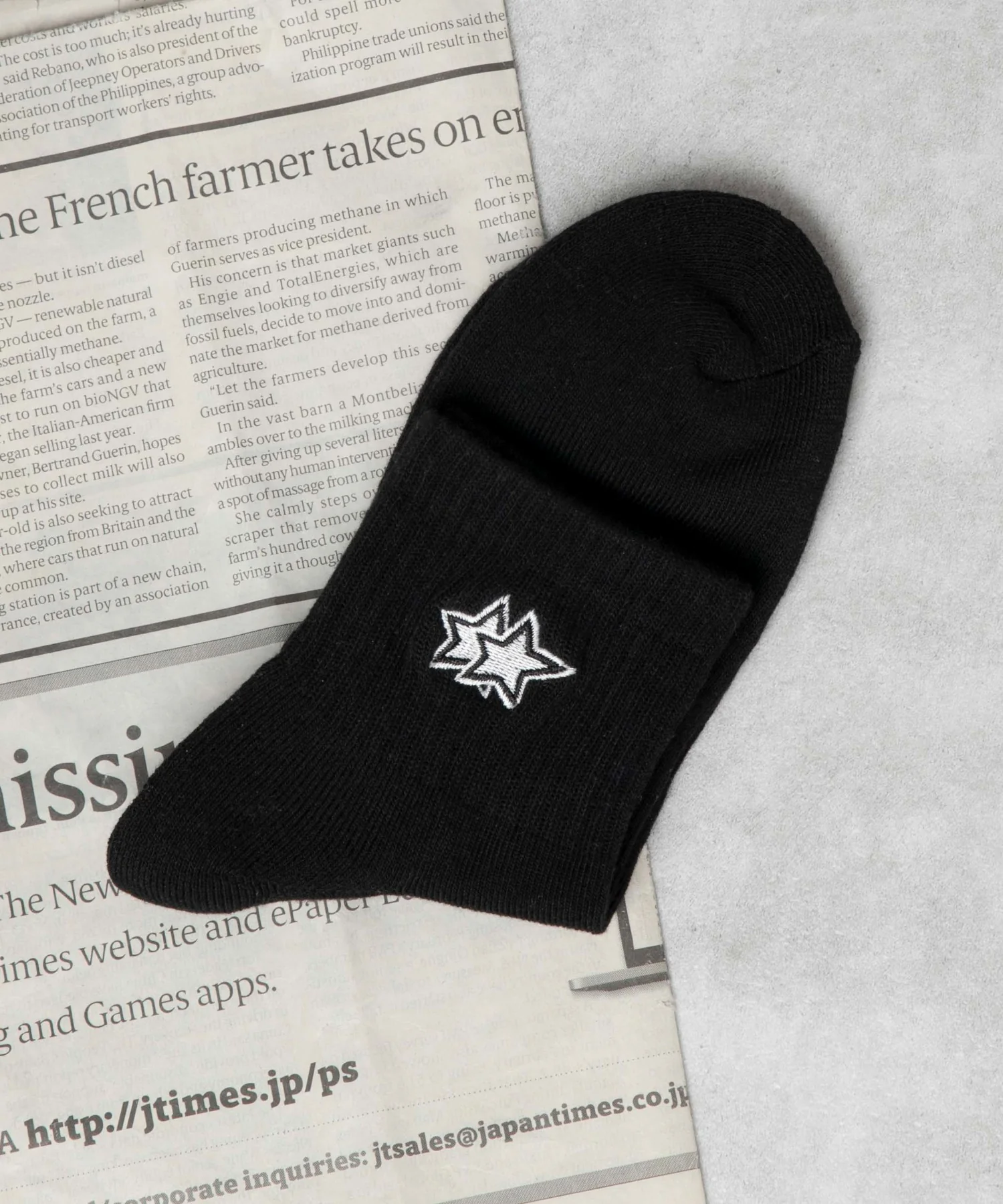 モチーフ刺繍アンクル底パイルソックス(23-25cm) - Image 3