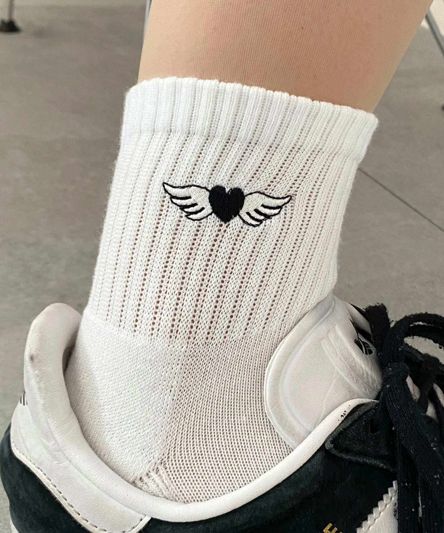 モチーフ刺繍アンクル底パイルソックス(23-25cm) - Image 4