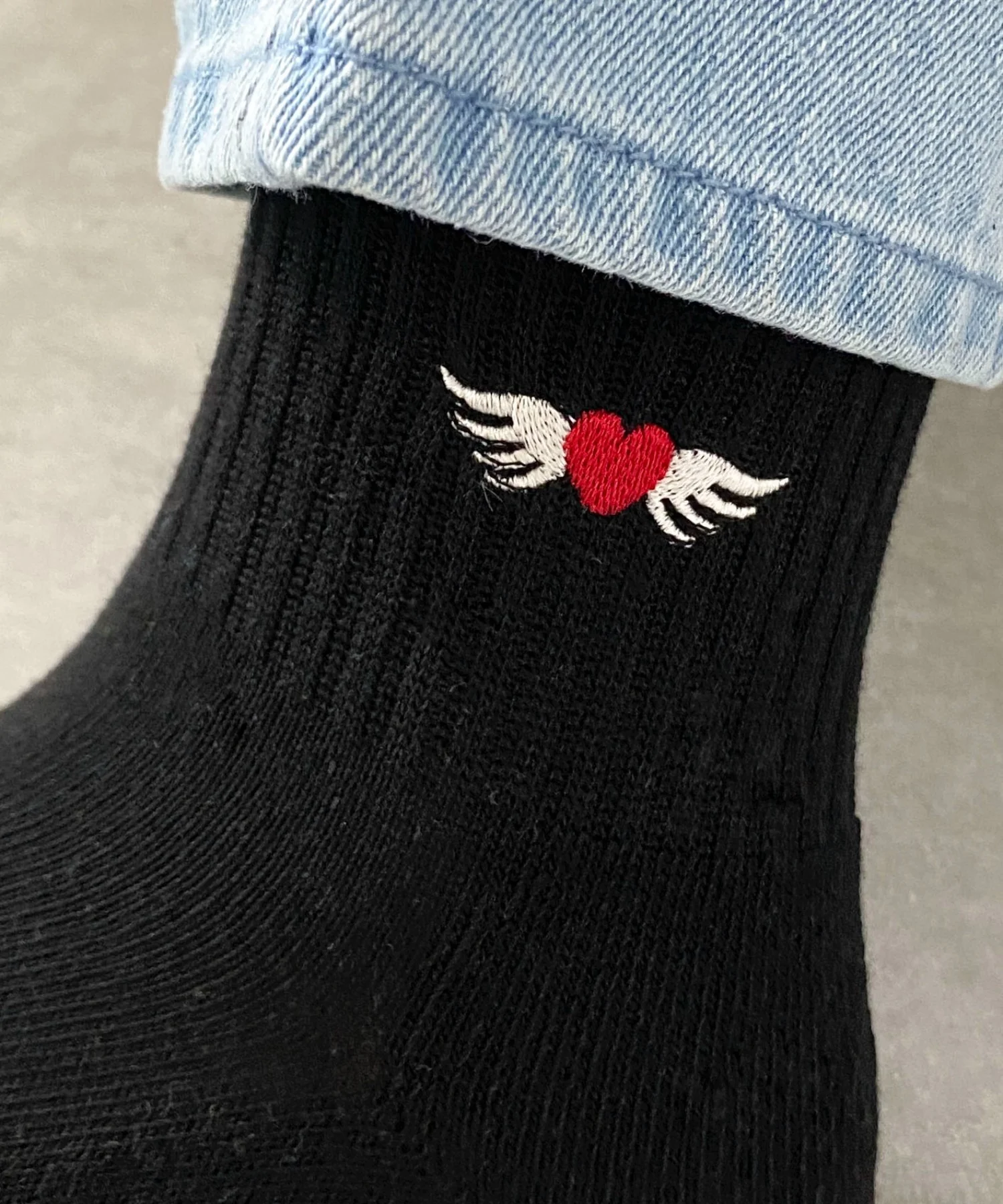 モチーフ刺繍アンクル底パイルソックス(23-25cm) - Image 5