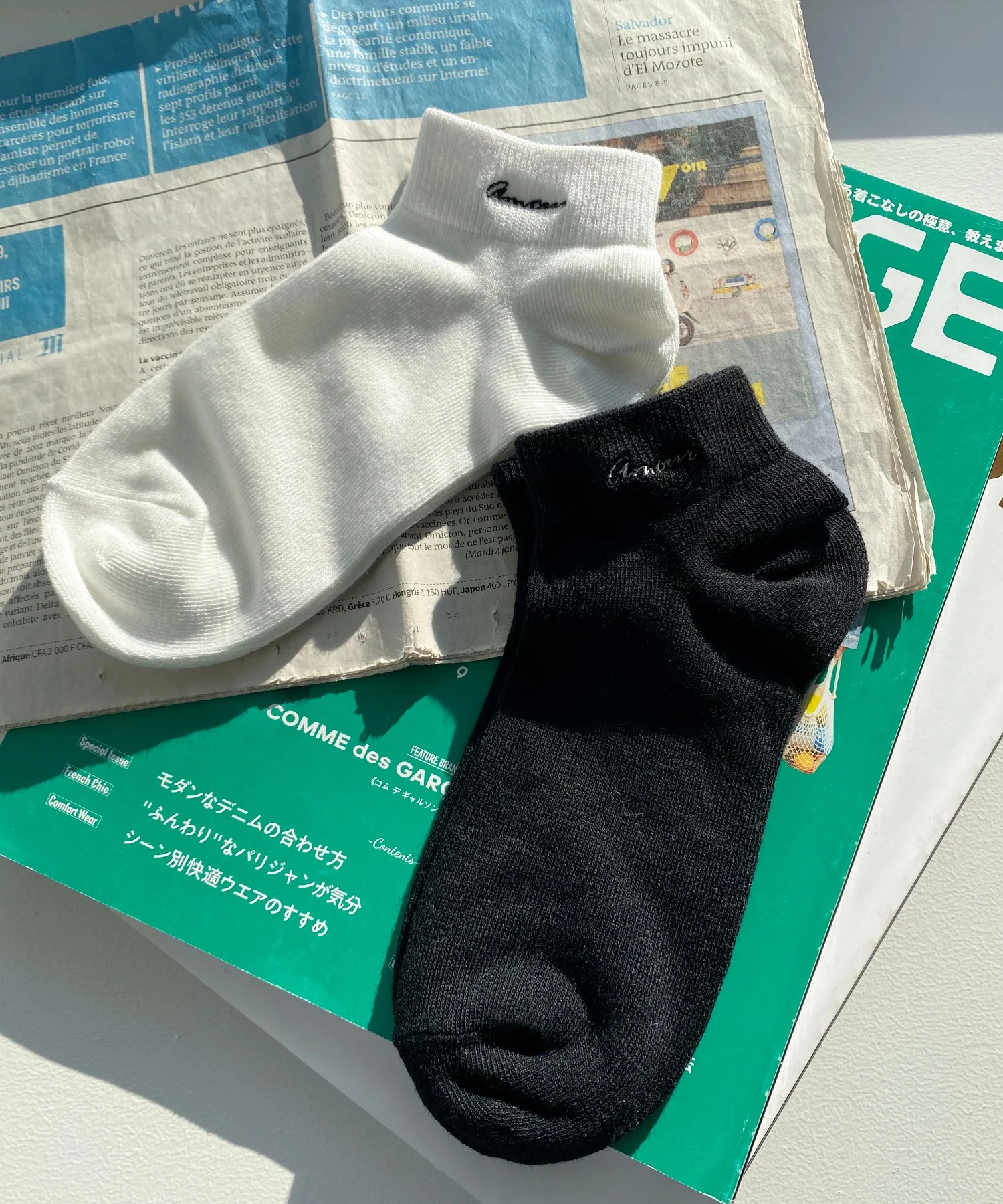 ニュアンスロゴ刺繍ショートソックス(23-25cm) - Image 7