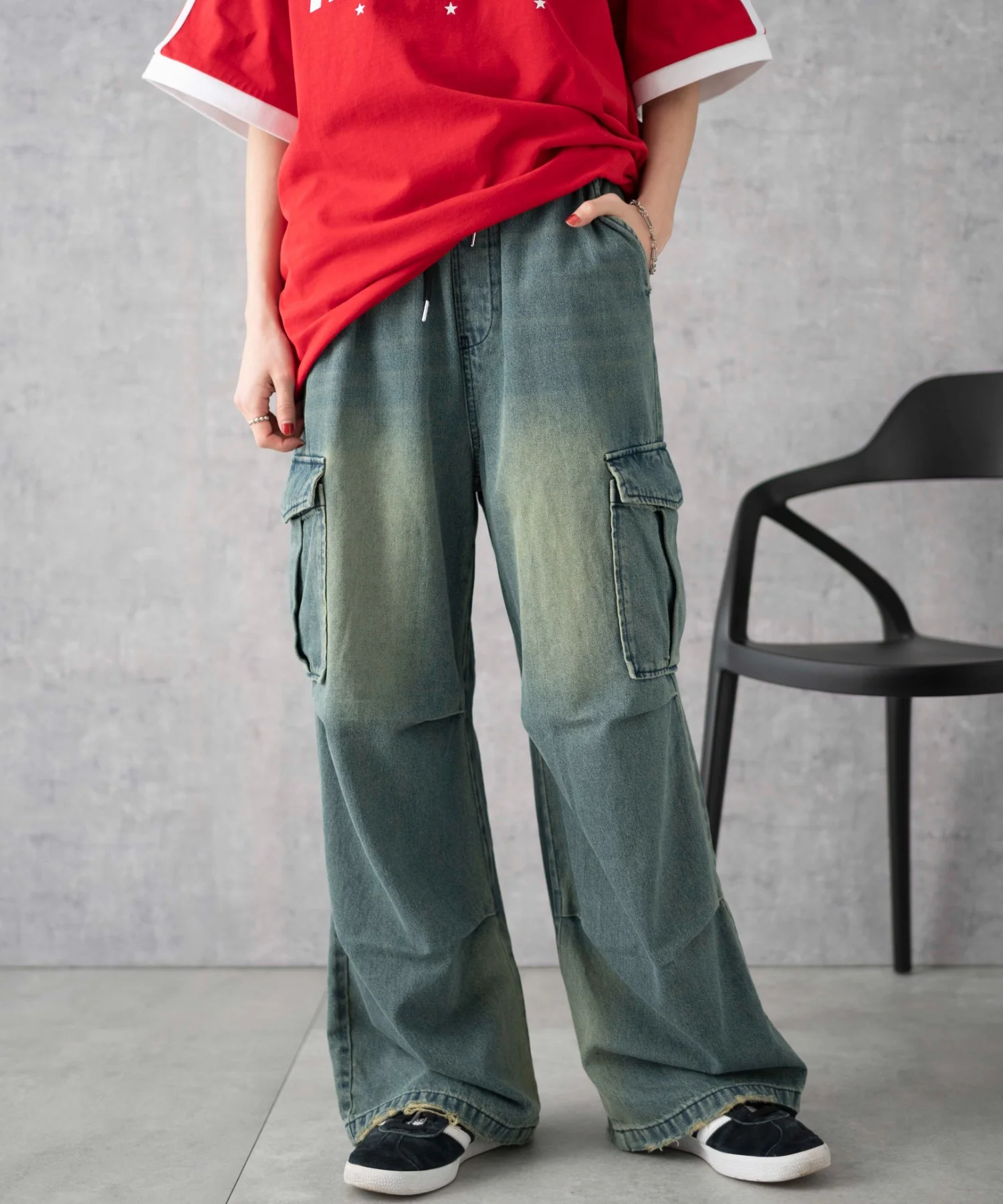 デニムパラシュートカーゴパンツ - Image 19