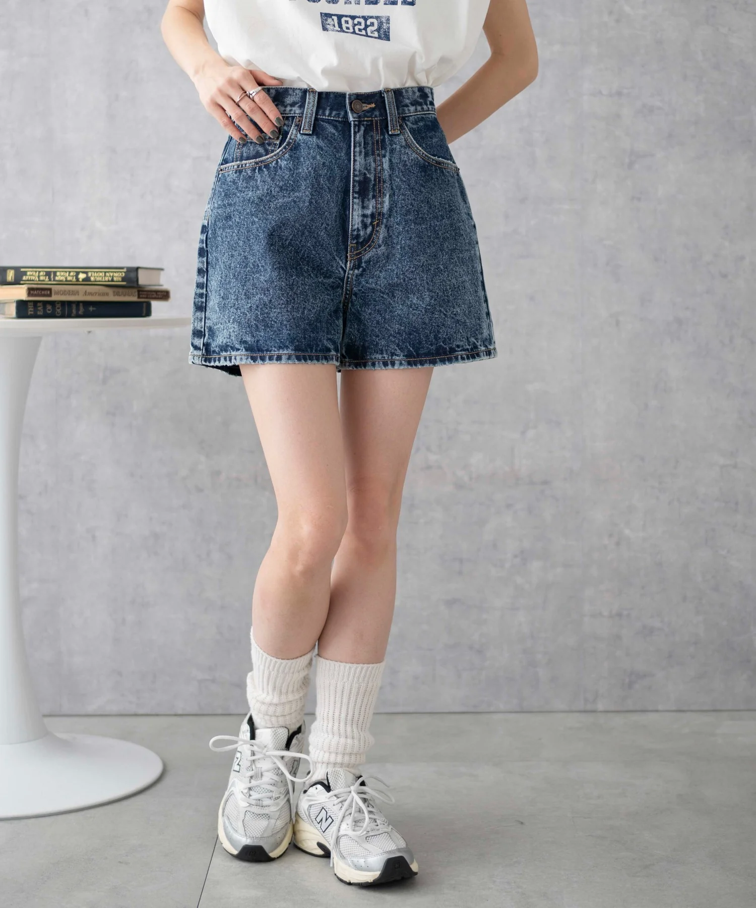台形デニムショートパンツ - Image 23