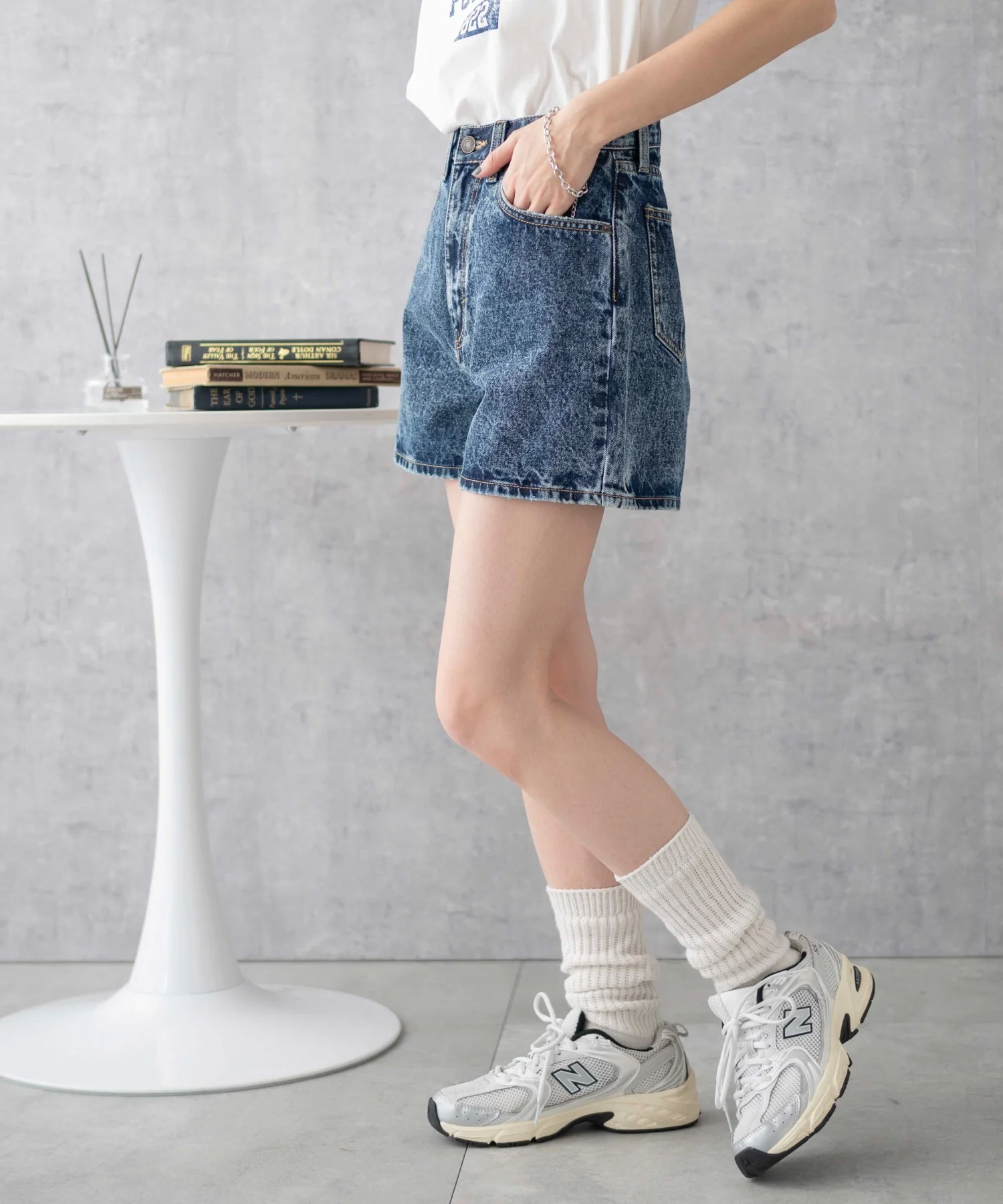 台形デニムショートパンツ - Image 25