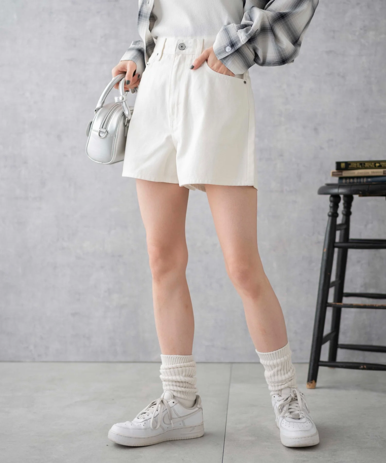 台形デニムショートパンツ - Image 33
