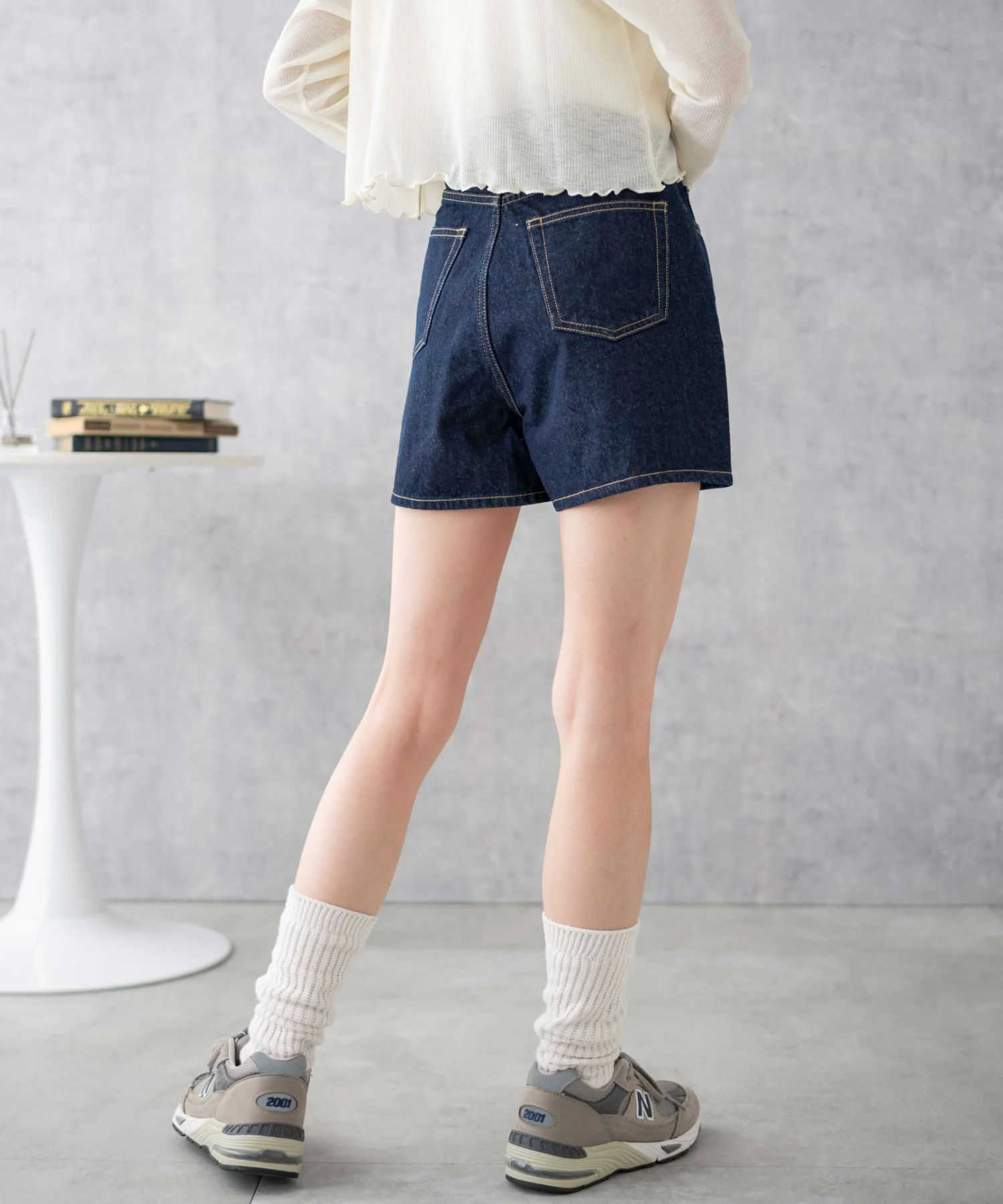 台形デニムショートパンツ - Image 41