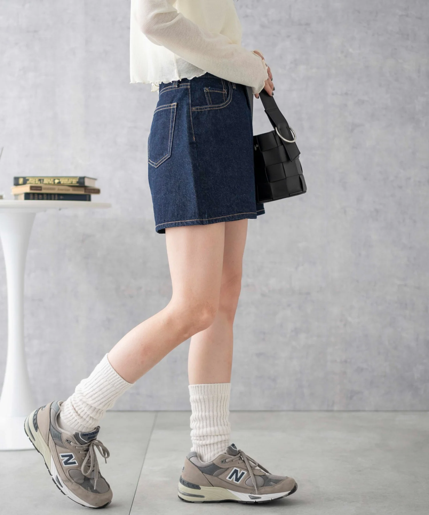 台形デニムショートパンツ - Image 42