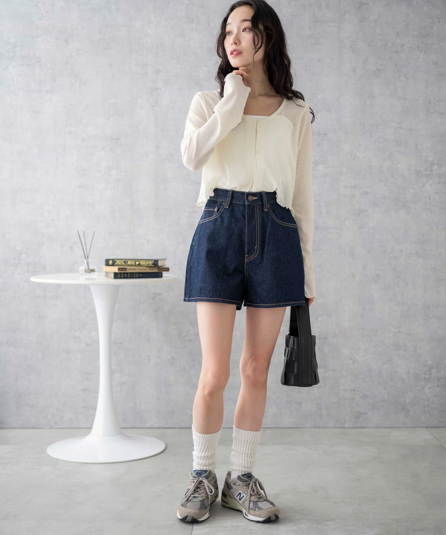 台形デニムショートパンツ - Image 43