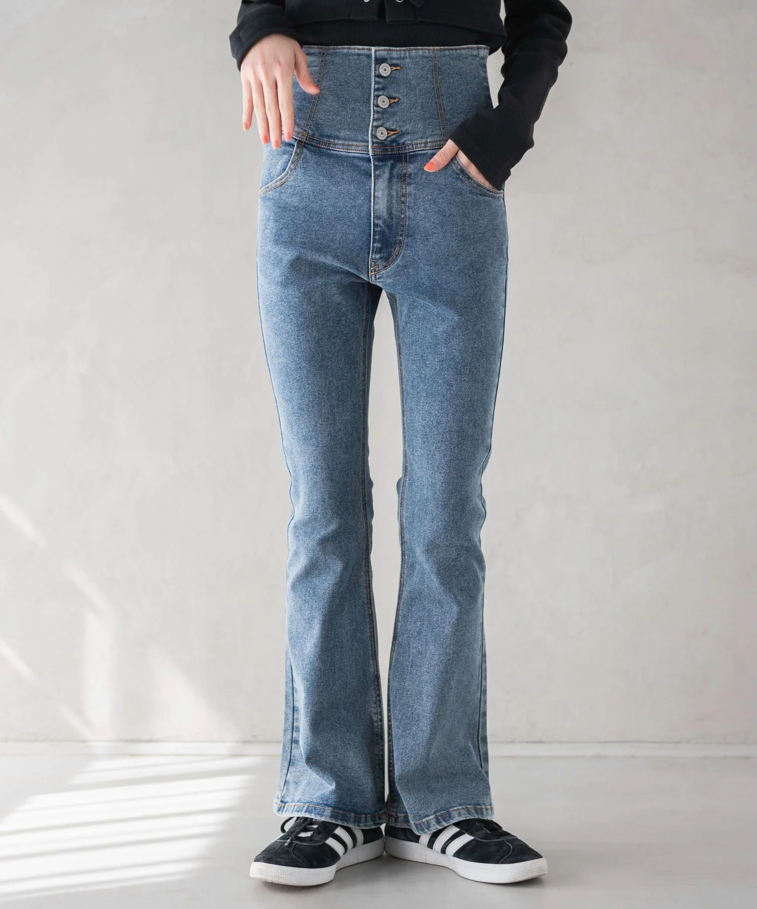 ハイウエストストレッチフレアデニムパンツ - Image 21