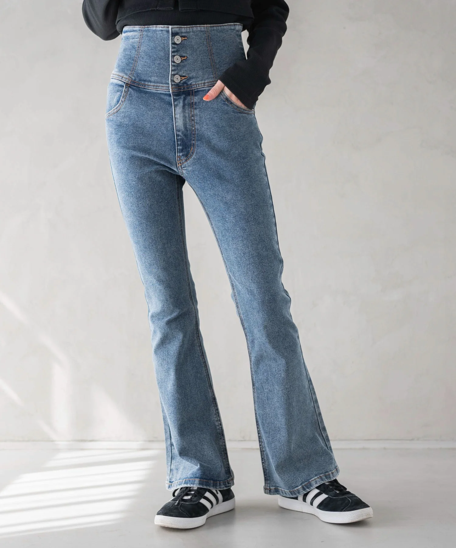 ハイウエストストレッチフレアデニムパンツ - Image 22