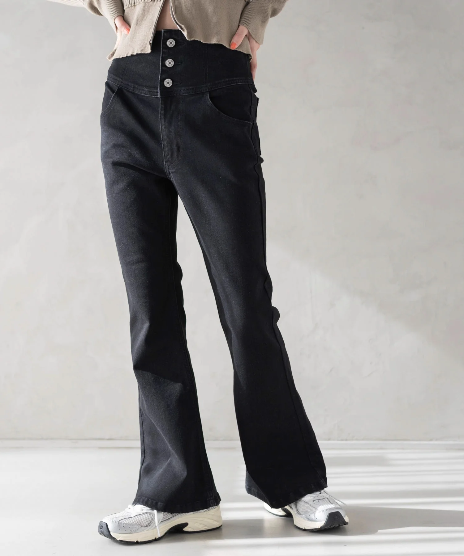 ハイウエストストレッチフレアデニムパンツ - Image 6