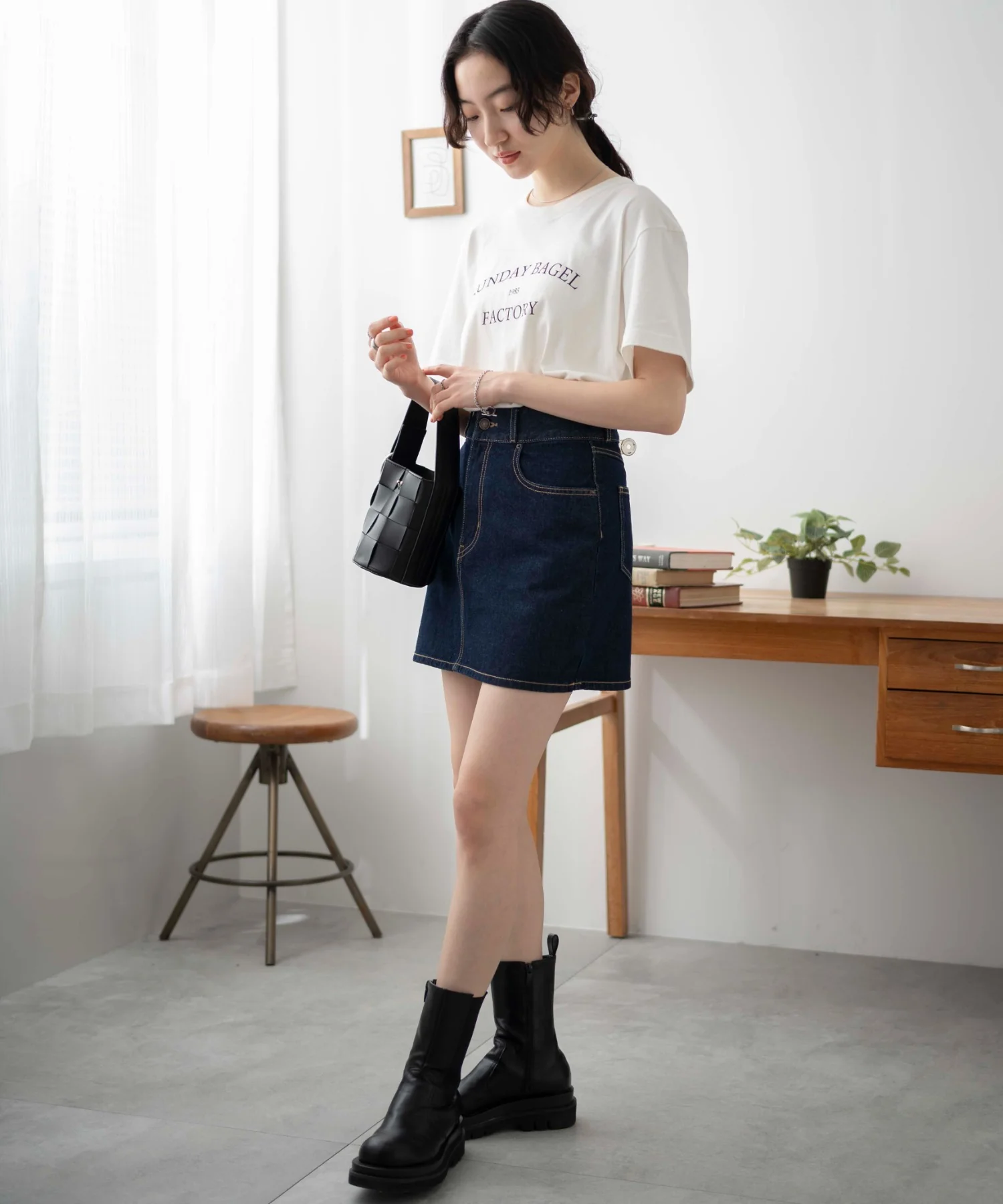 台形デニムミニスカート - Image 12