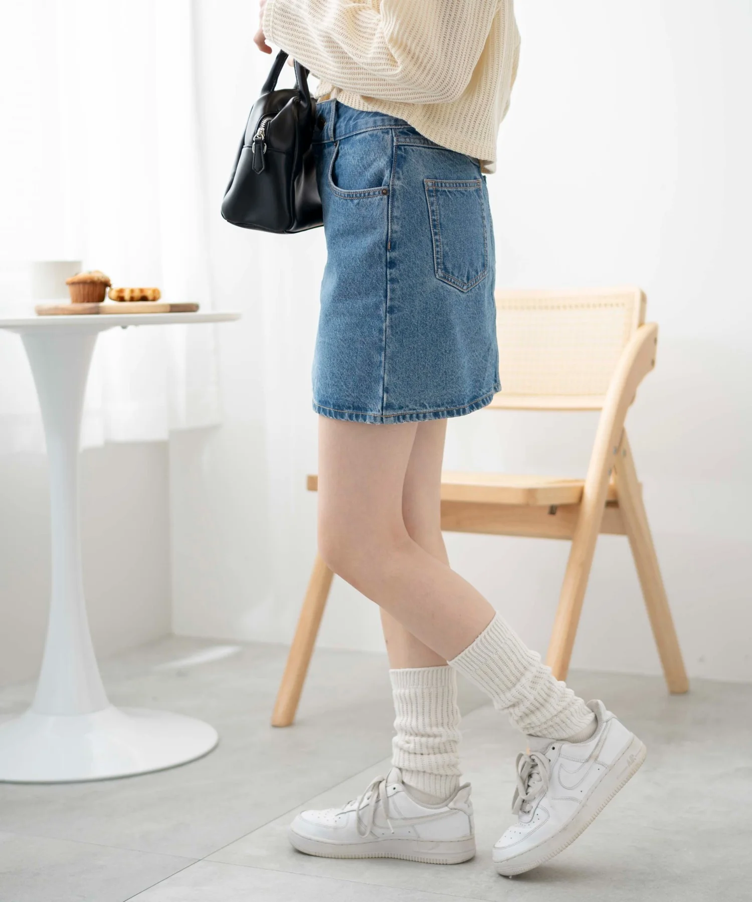 台形デニムミニスカート - Image 37