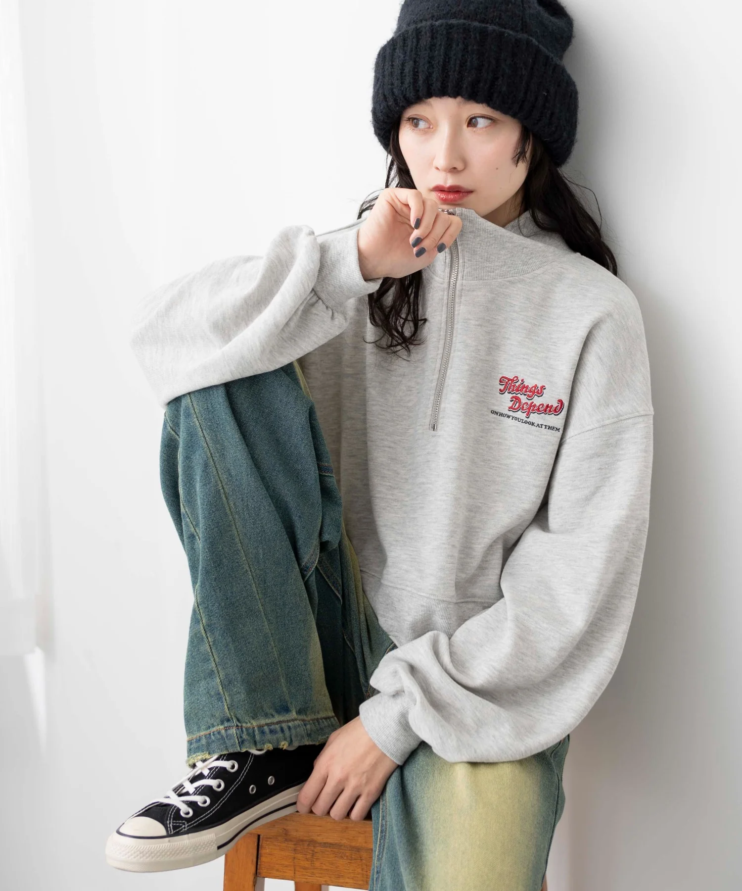 ハーフジップショートスウェット - Image 10