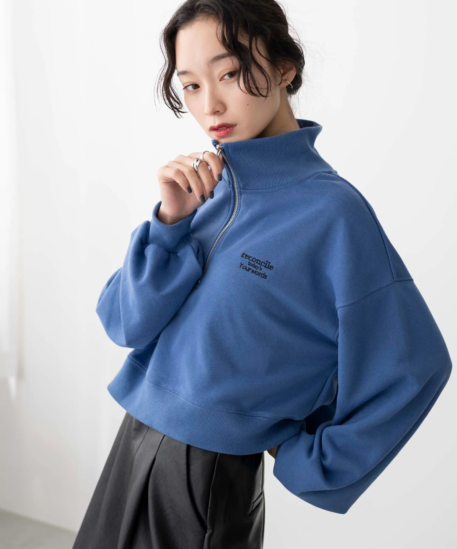 ハーフジップショートスウェット - Image 4