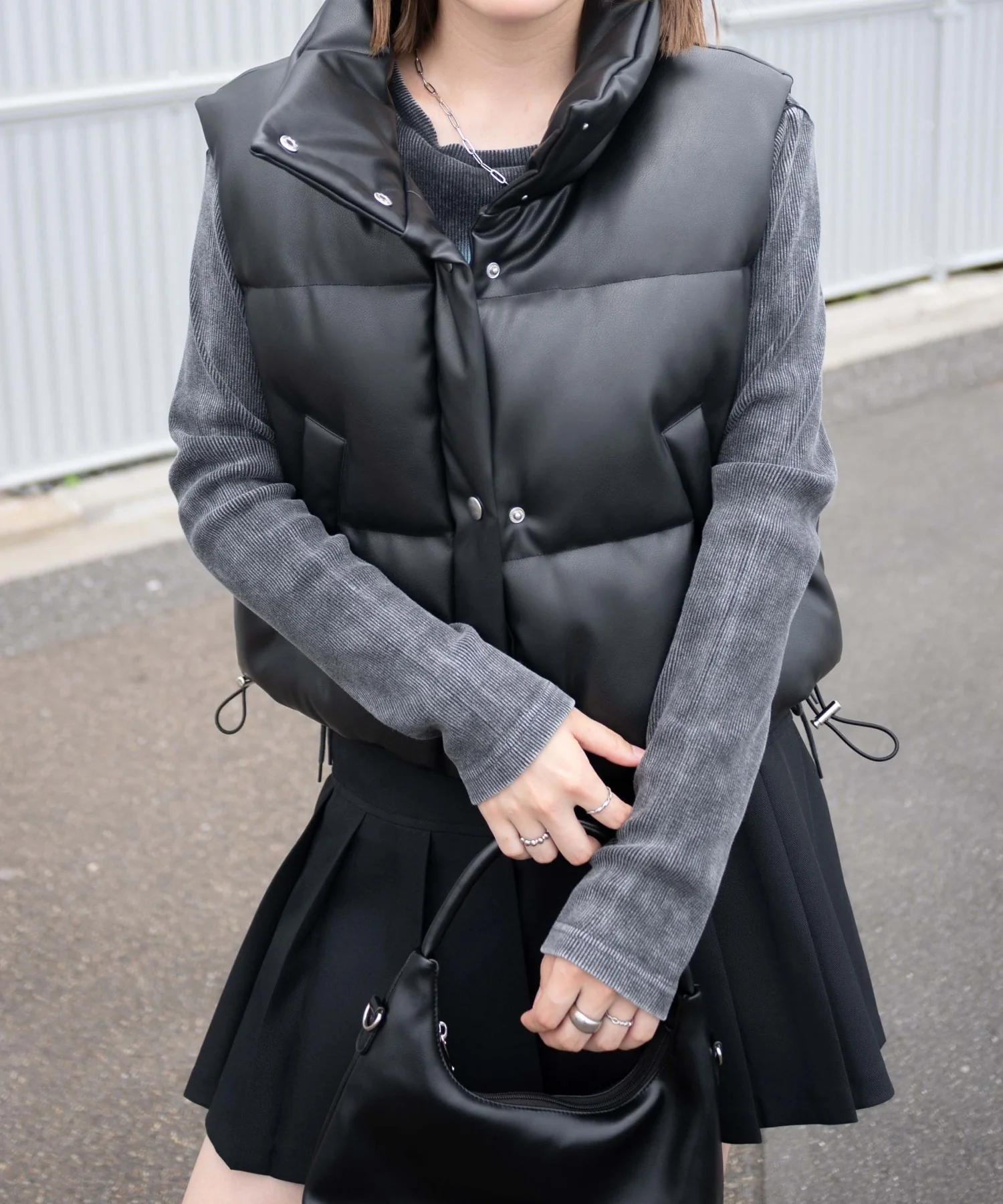 合皮パディングショートベスト - Image 5