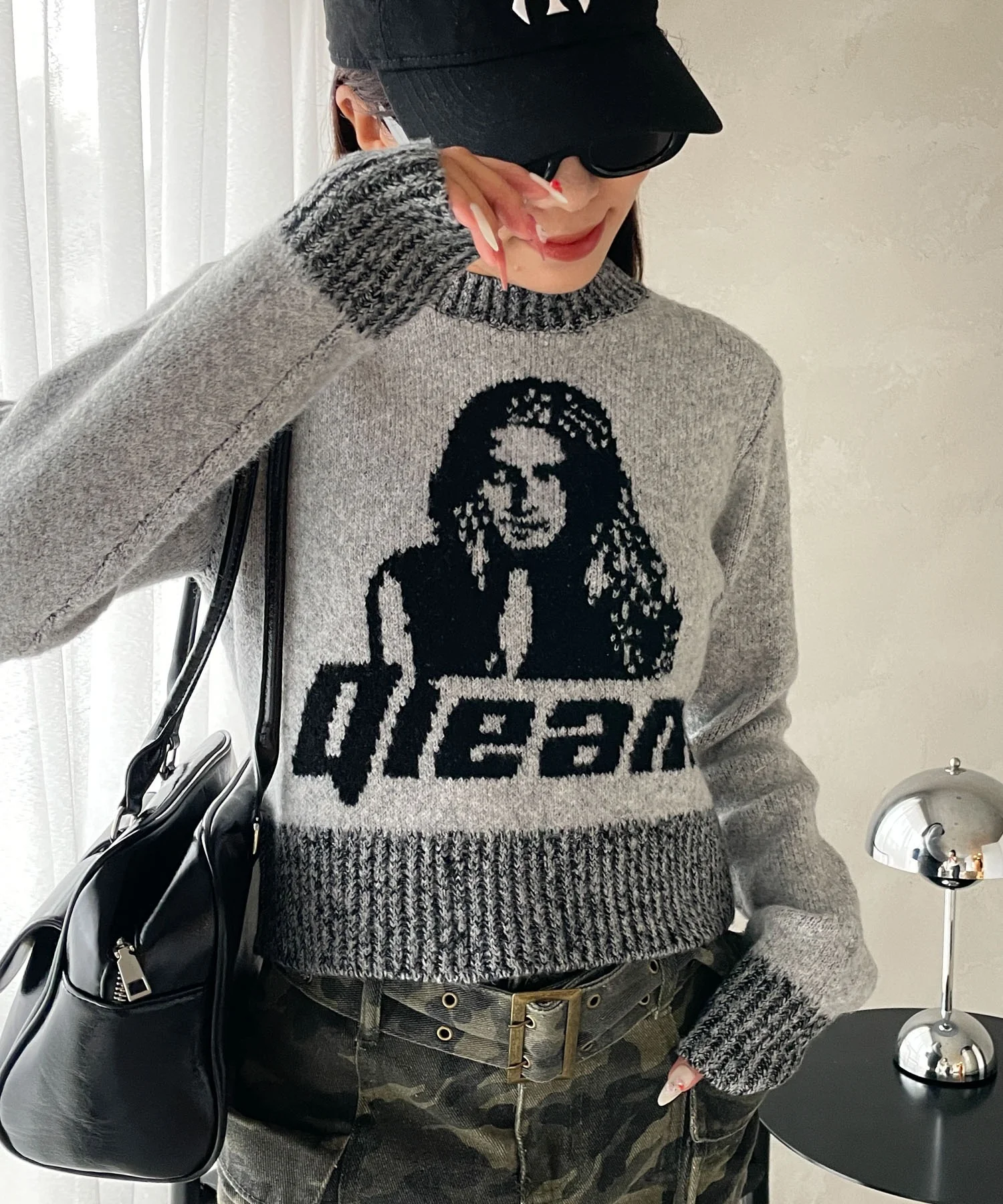 フラッフィーグラフィックちびニット - Image 3