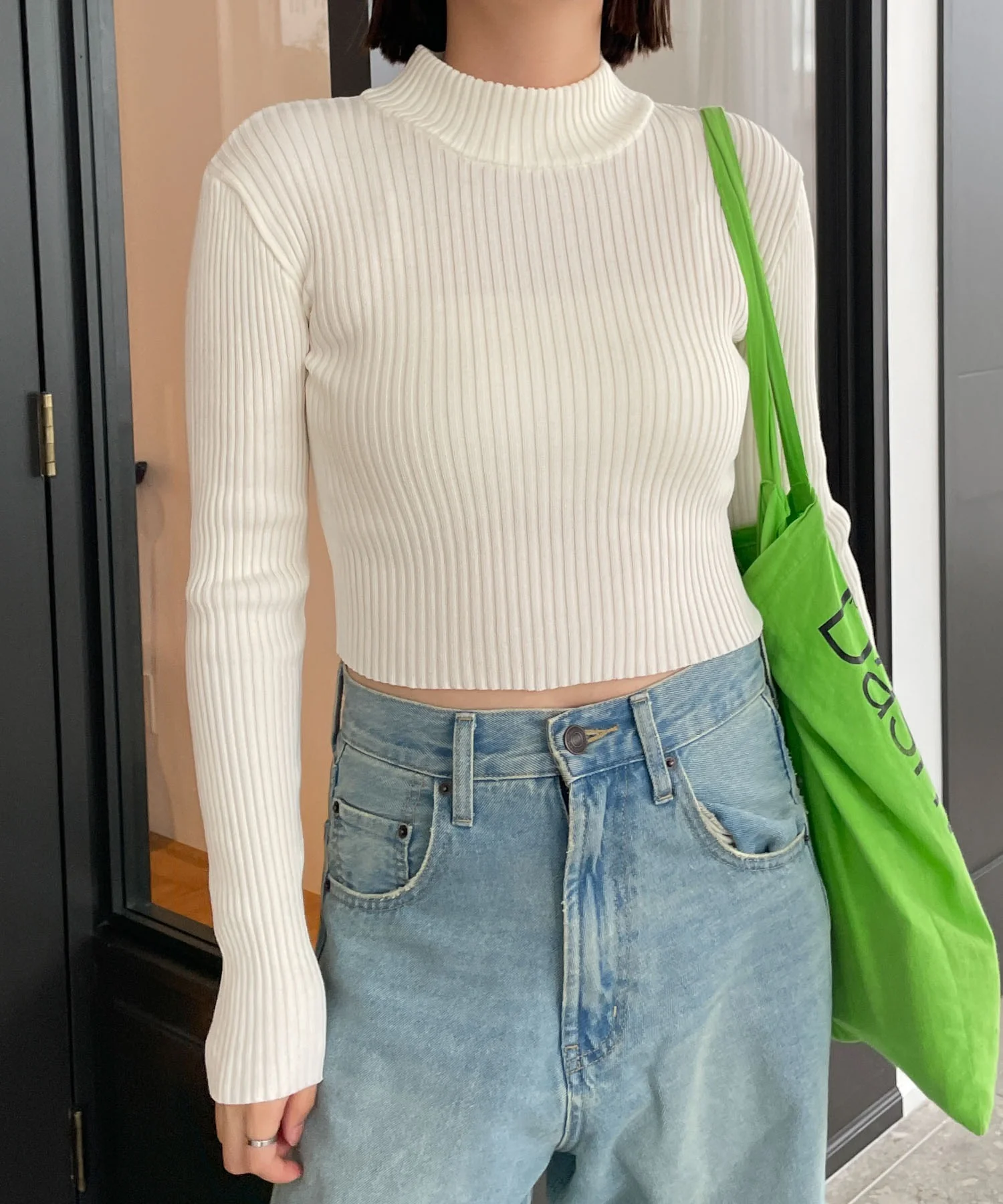 リブハイネックショートニット - Image 14