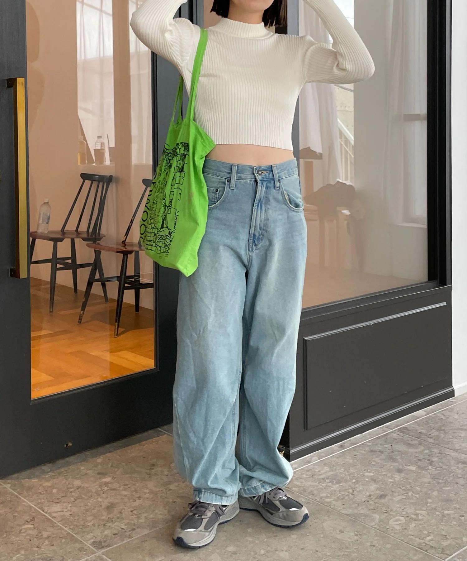 リブハイネックショートニット - Image 15