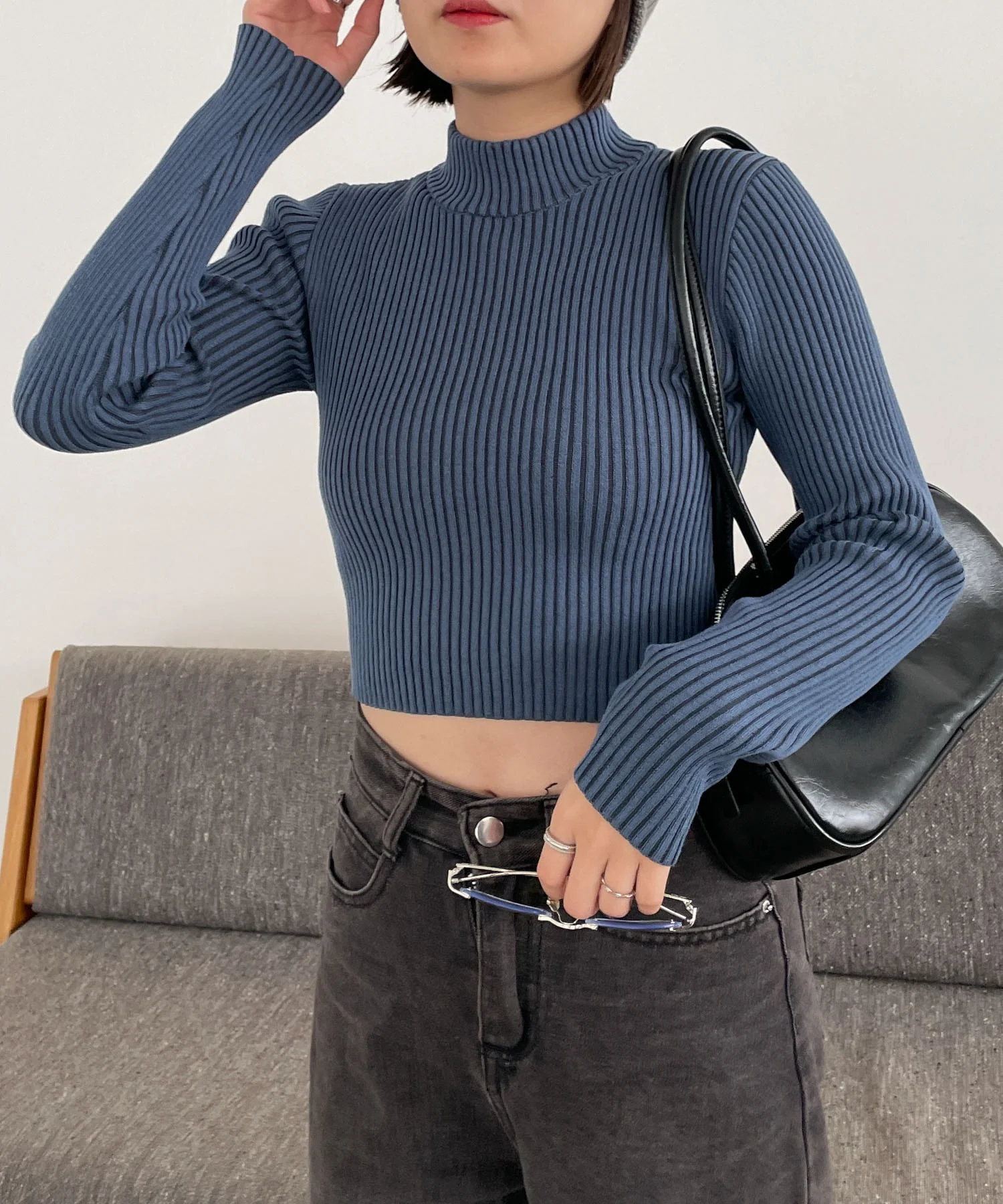 リブハイネックショートニット - Image 25
