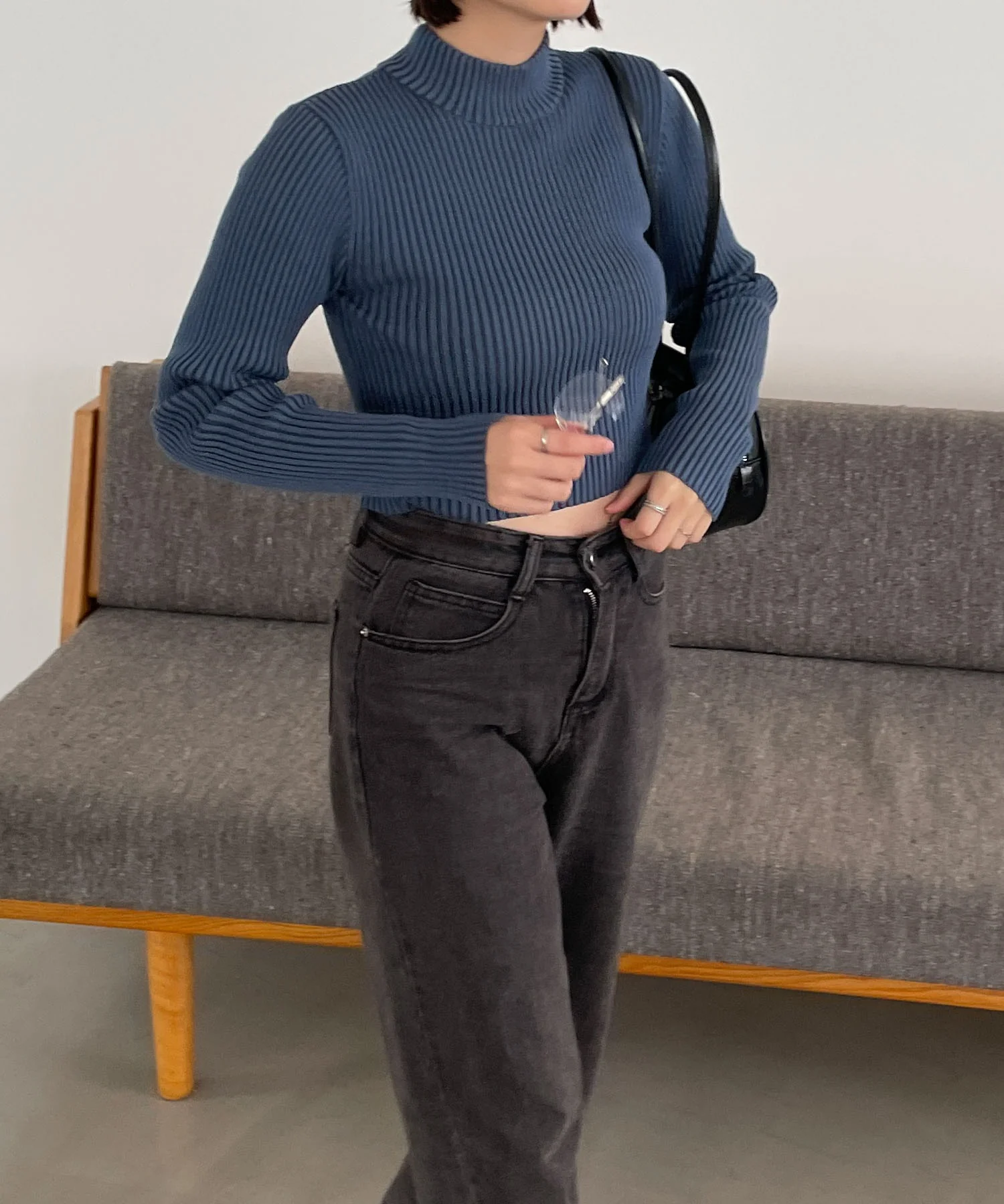 リブハイネックショートニット - Image 28