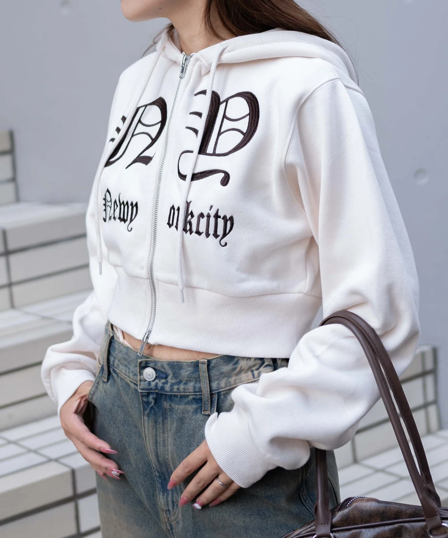 グラフィック裏起毛ショートZIPパーカー - Image 12