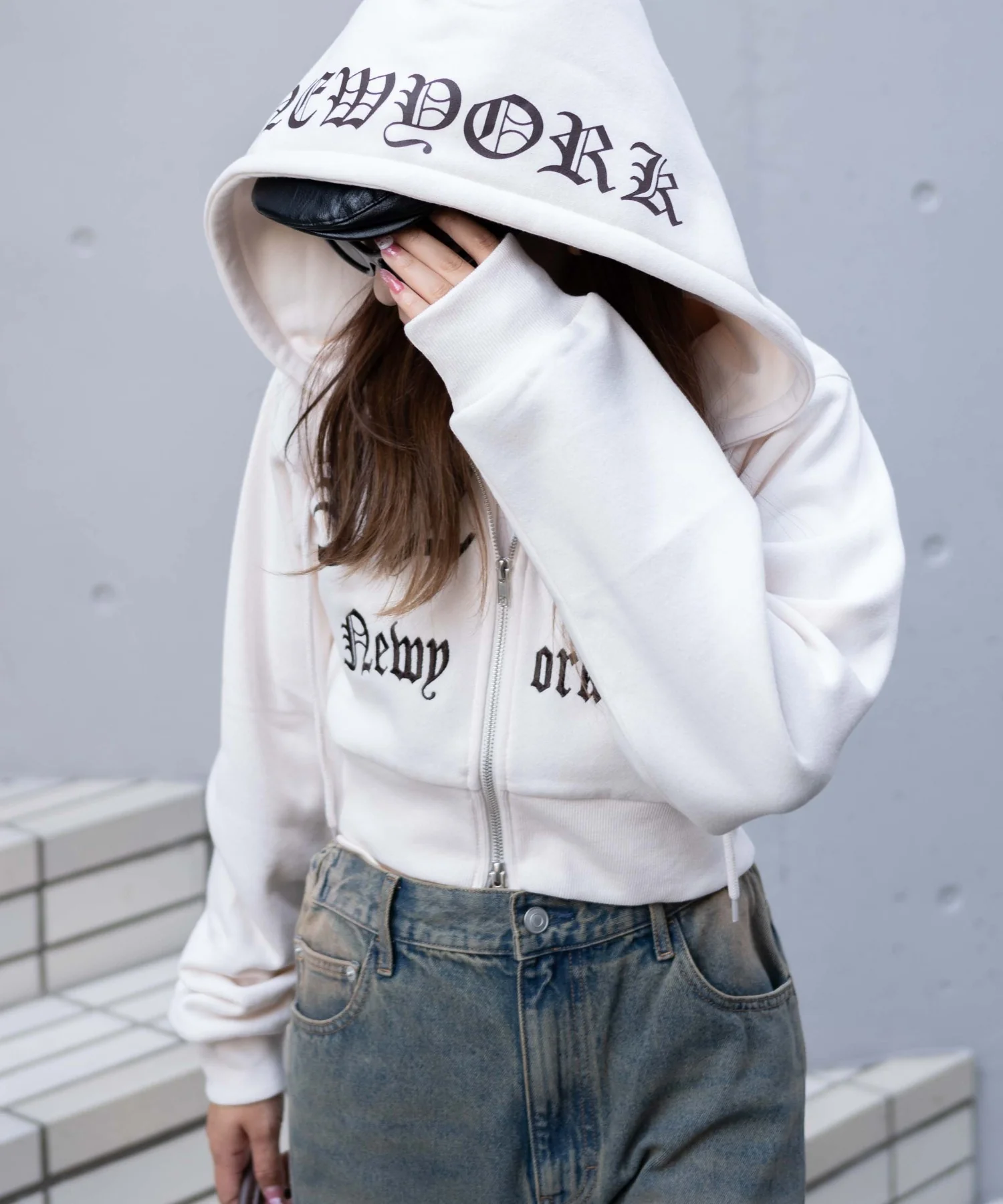 グラフィック裏起毛ショートZIPパーカー - Image 15