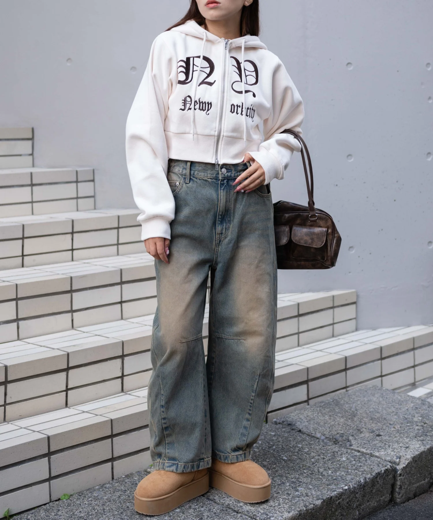 グラフィック裏起毛ショートZIPパーカー - Image 16