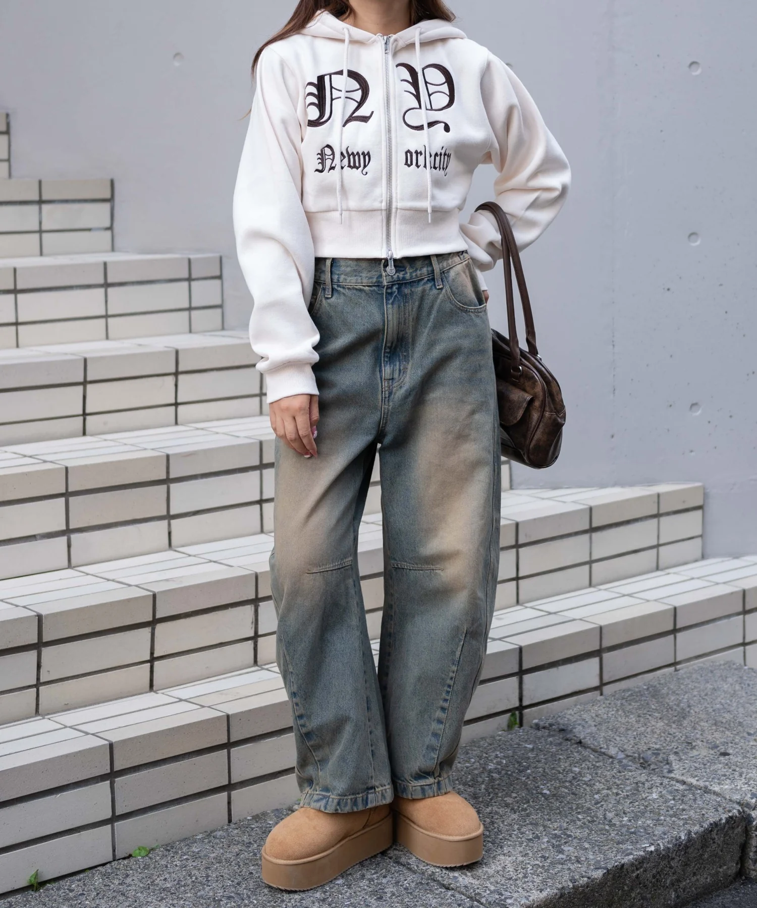 グラフィック裏起毛ショートZIPパーカー - Image 6