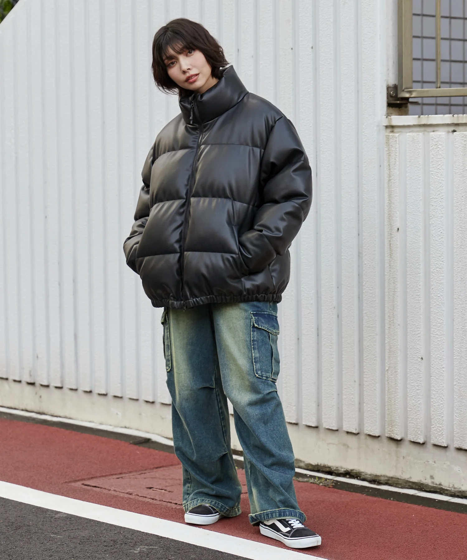 合皮パディングブルゾン - Image 18