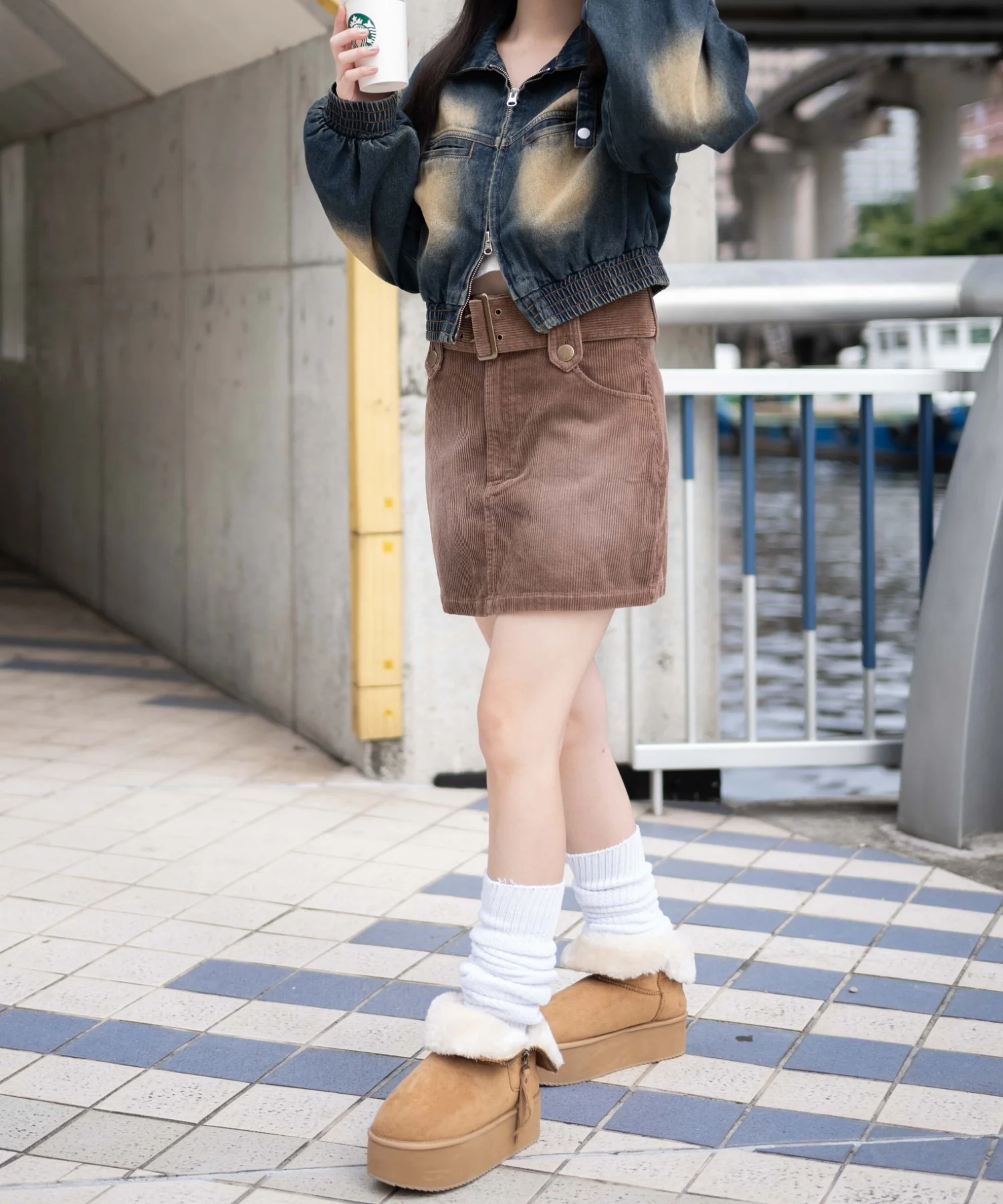 ヴィンテージウォッシュコーデュロイミニスカート - Image 9