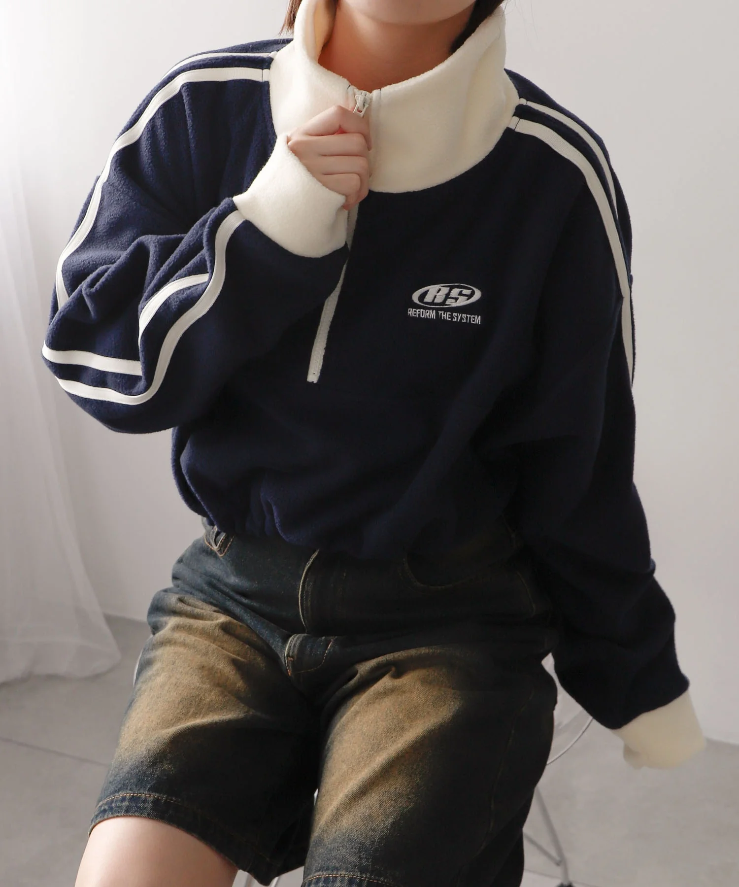 ハーフジップフリースショートプルオーバー - Image 14