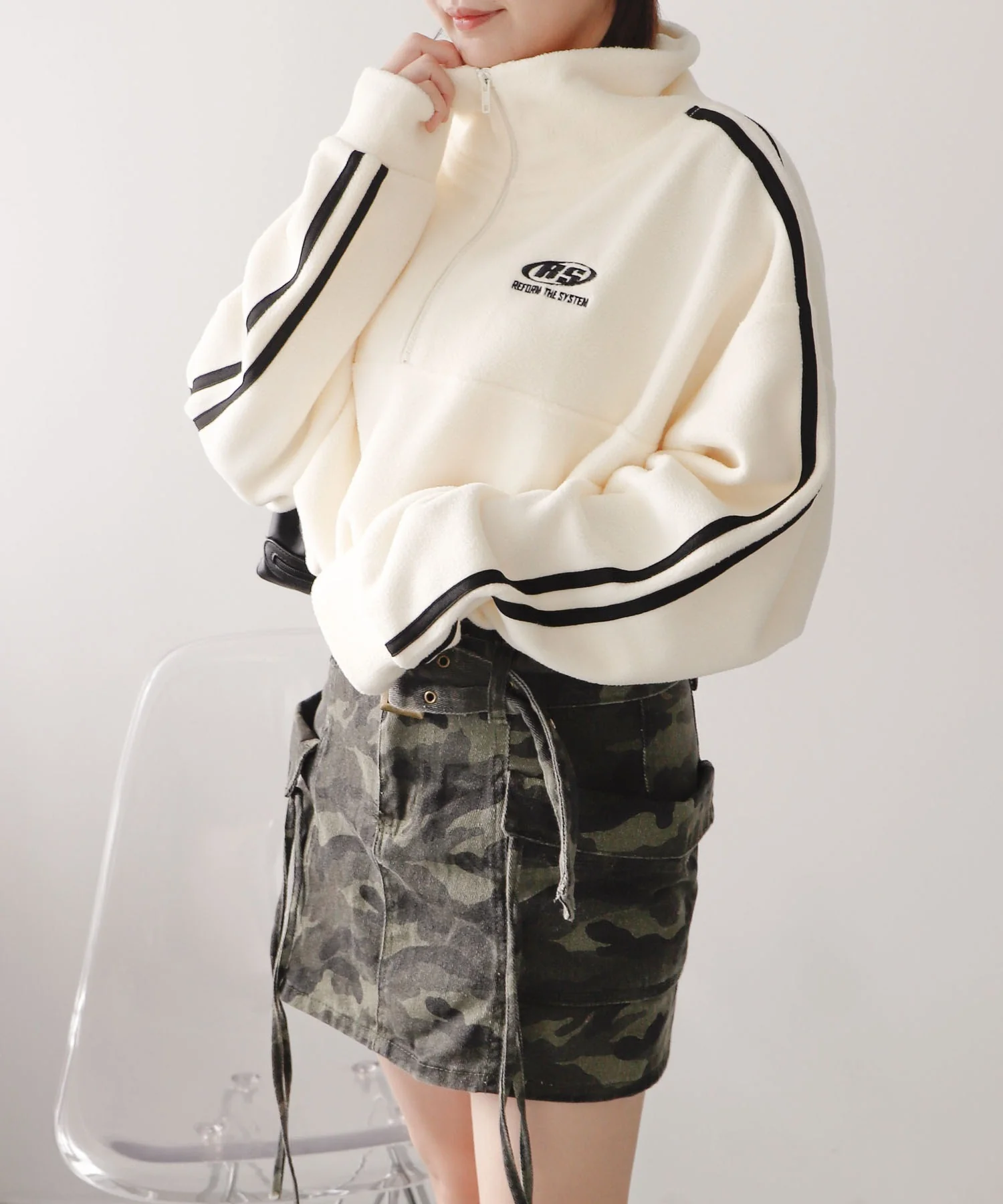 ハーフジップフリースショートプルオーバー - Image 7