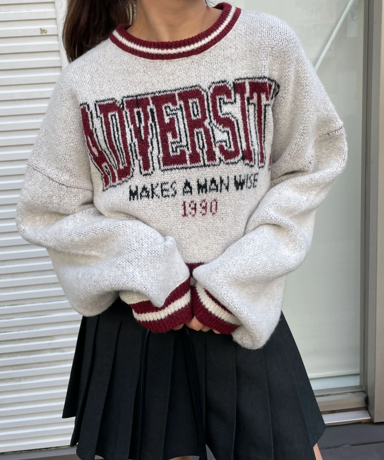 ラインリブフラッフィーショートニット - Image 11