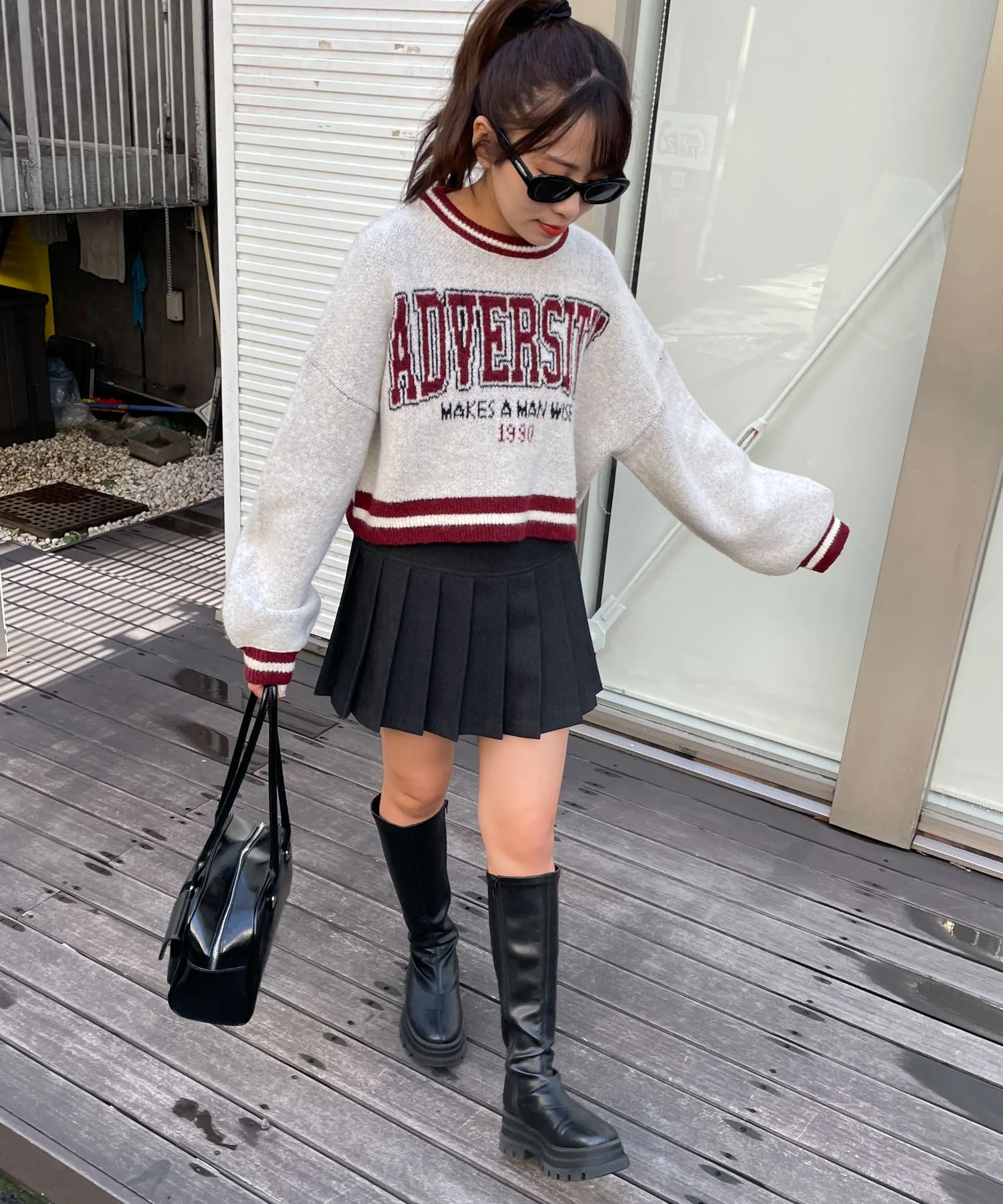 ラインリブフラッフィーショートニット - Image 14