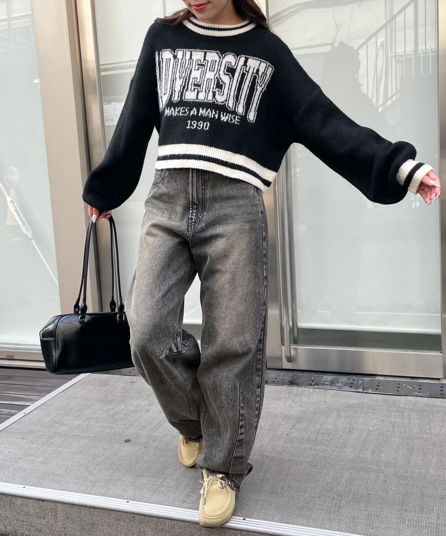 ラインリブフラッフィーショートニット - Image 24