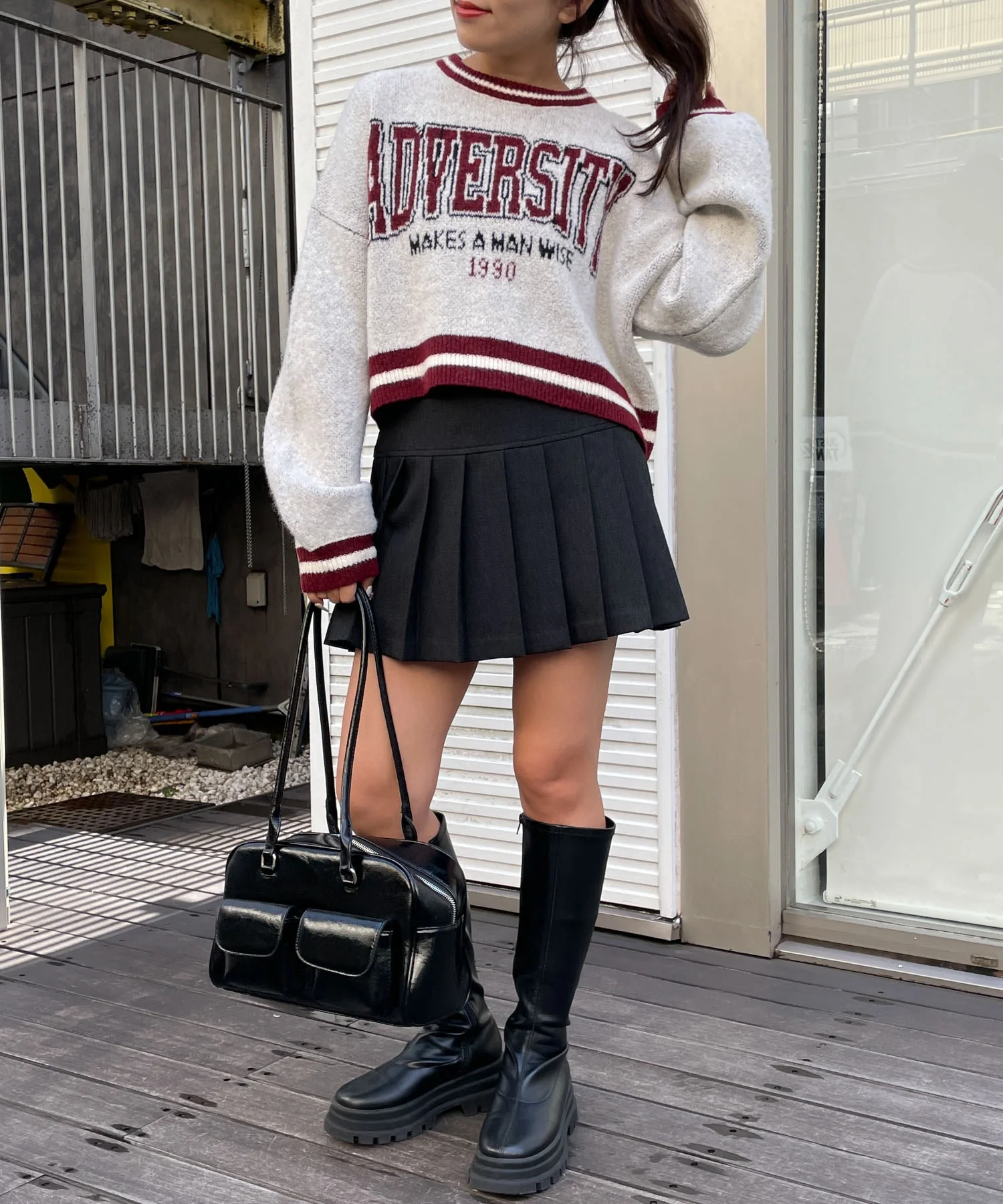 ラインリブフラッフィーショートニット - Image 6