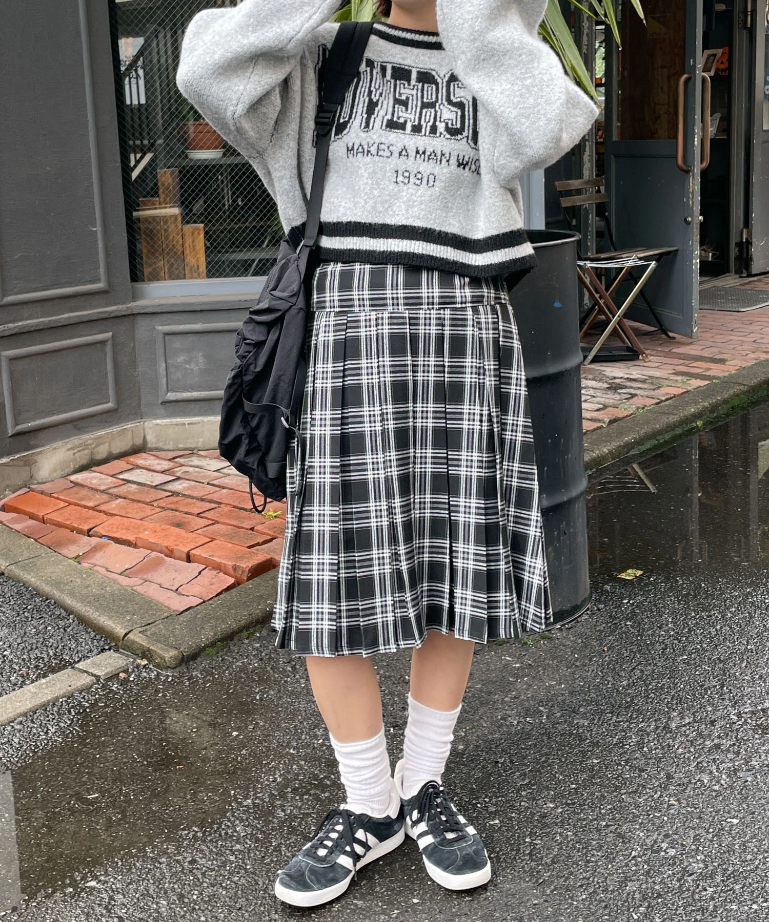 ラインリブフラッフィーショートニット - Image 7